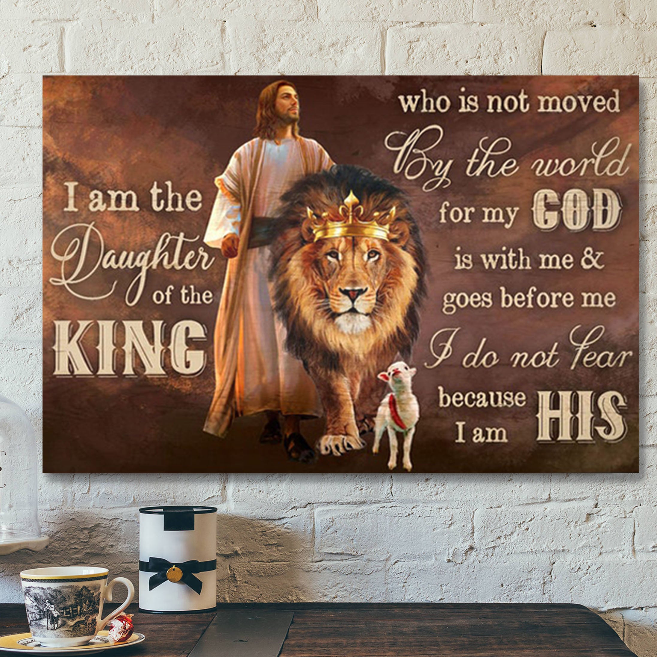 I Am The Daughter Of The King – Lion God Canvas – Bible Verse Canvas – Jesus Canvas – Scripture Canvas Wall Art