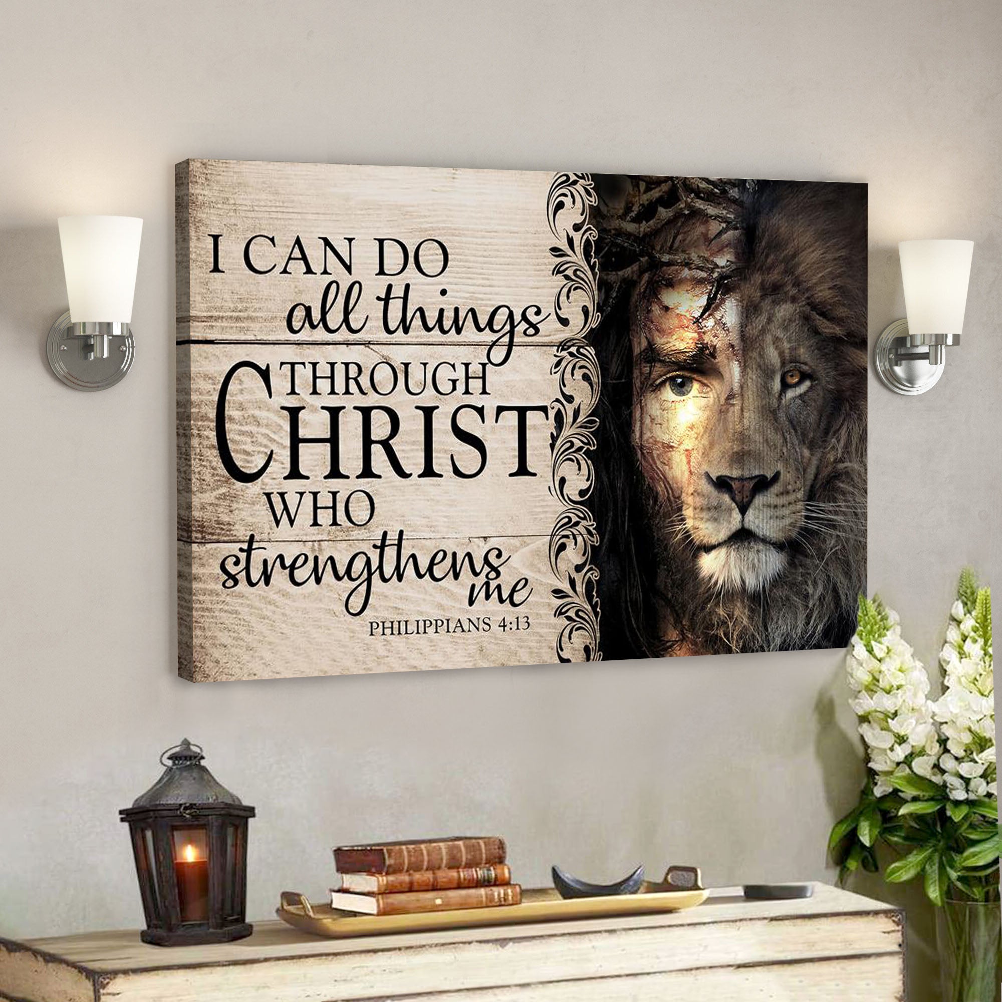 I Can Do All Things – Lion Of Judah – Bible Verse Canvas – Scripture Canvas Wall Art