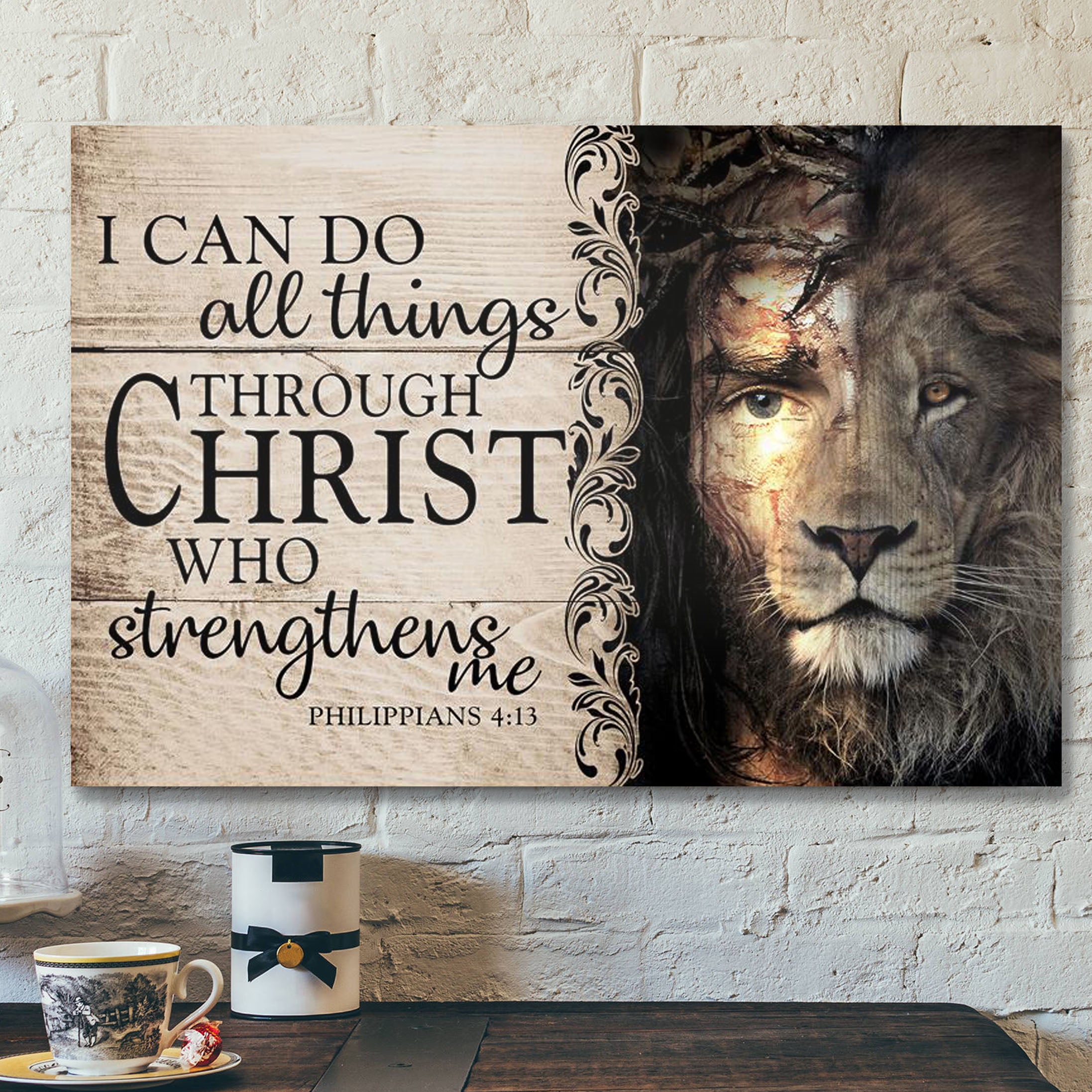 I Can Do All Things – Lion Of Judah – Bible Verse Canvas – Scripture Canvas Wall Art