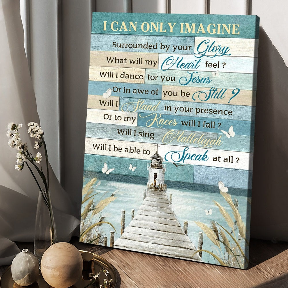 I Can Only Imagine Canvas – Church Painting By The River Canvas Posters – Christian Wall Posters – Religious Wall Decor