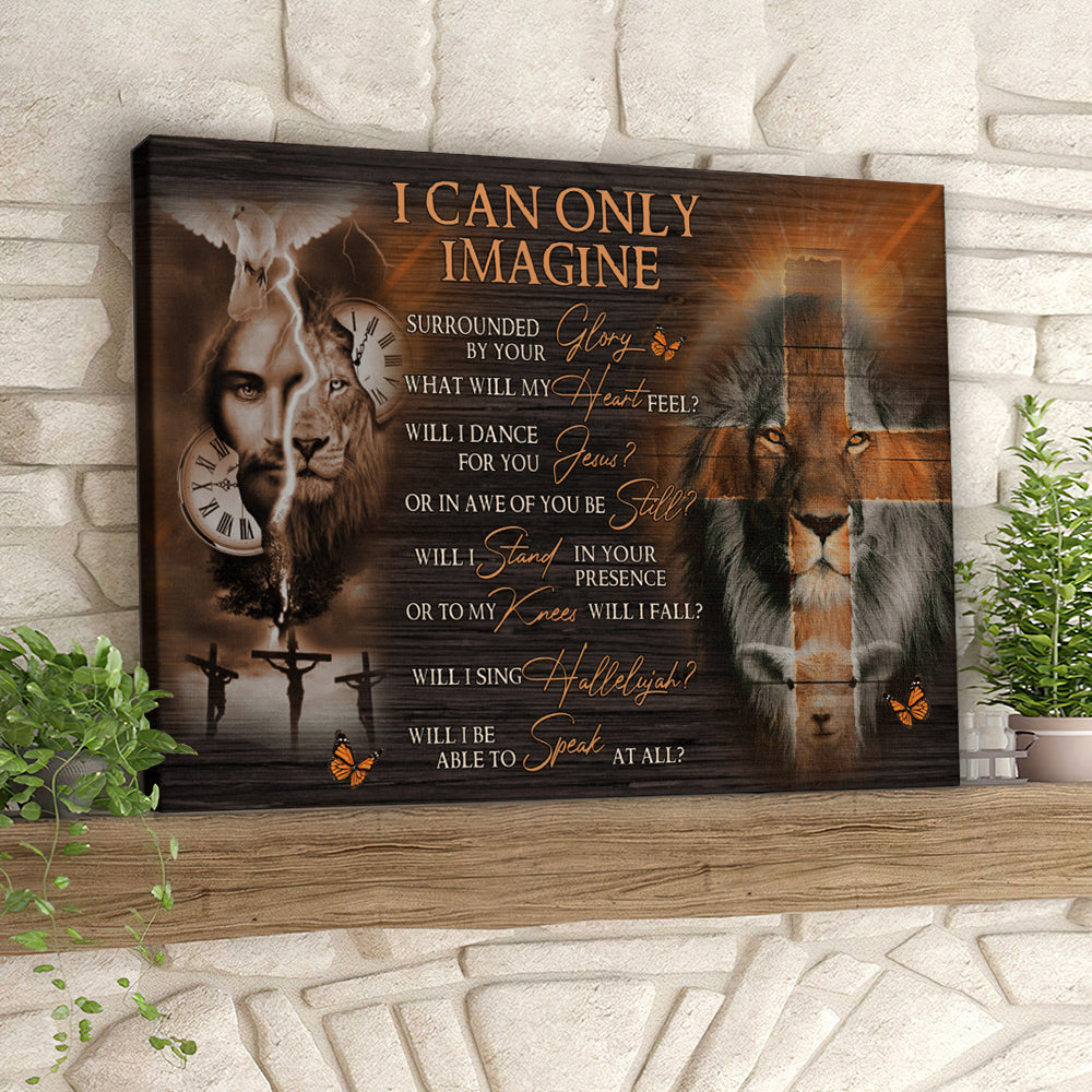 I Can Only Imagine – Lion And Lamb – Jesus Pictures – Christian Canvas Prints – Faith Canvas – Bible Verse Canvas