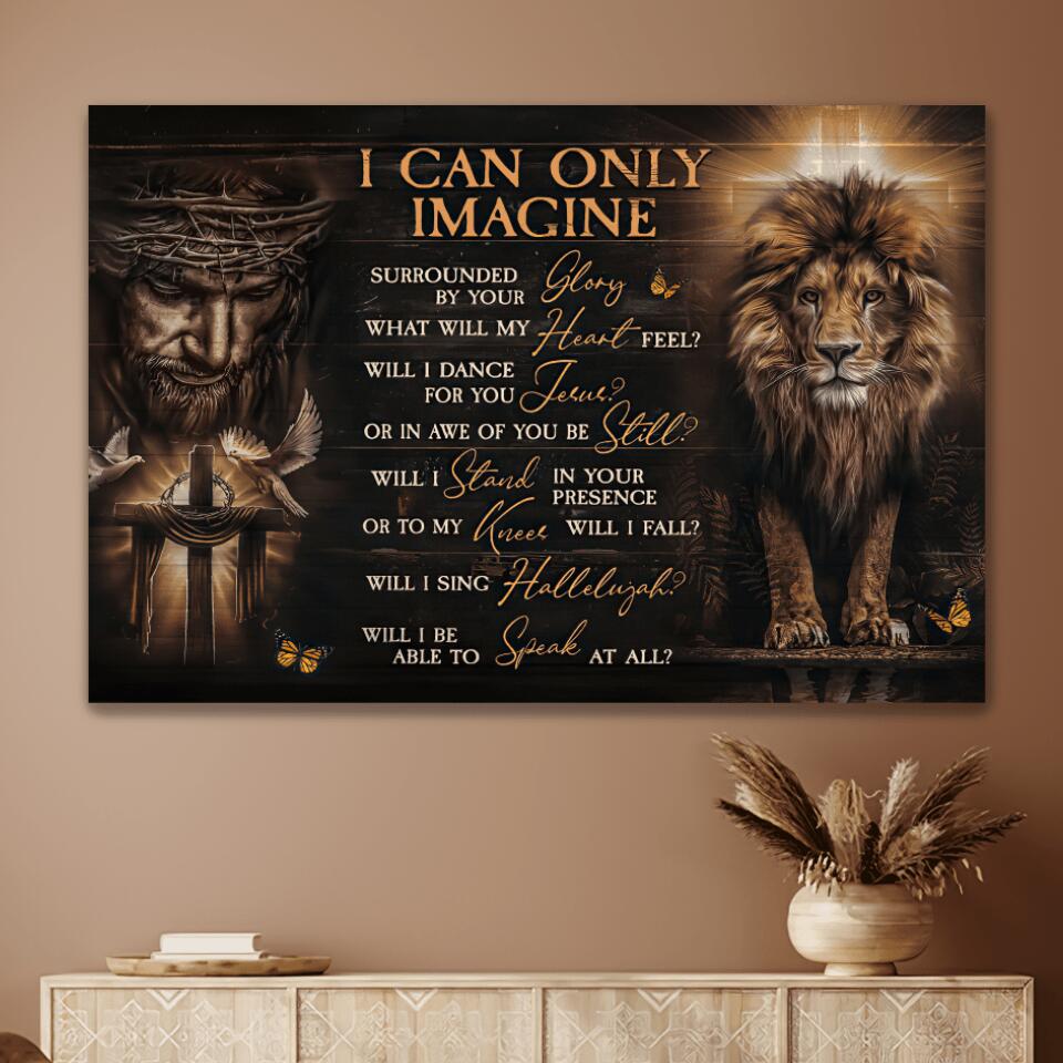 I Can Only Imagine Lion Of Judah Jesus Canvas Wall Art – Jesus Canvas Pictures – Christian Wall Posters