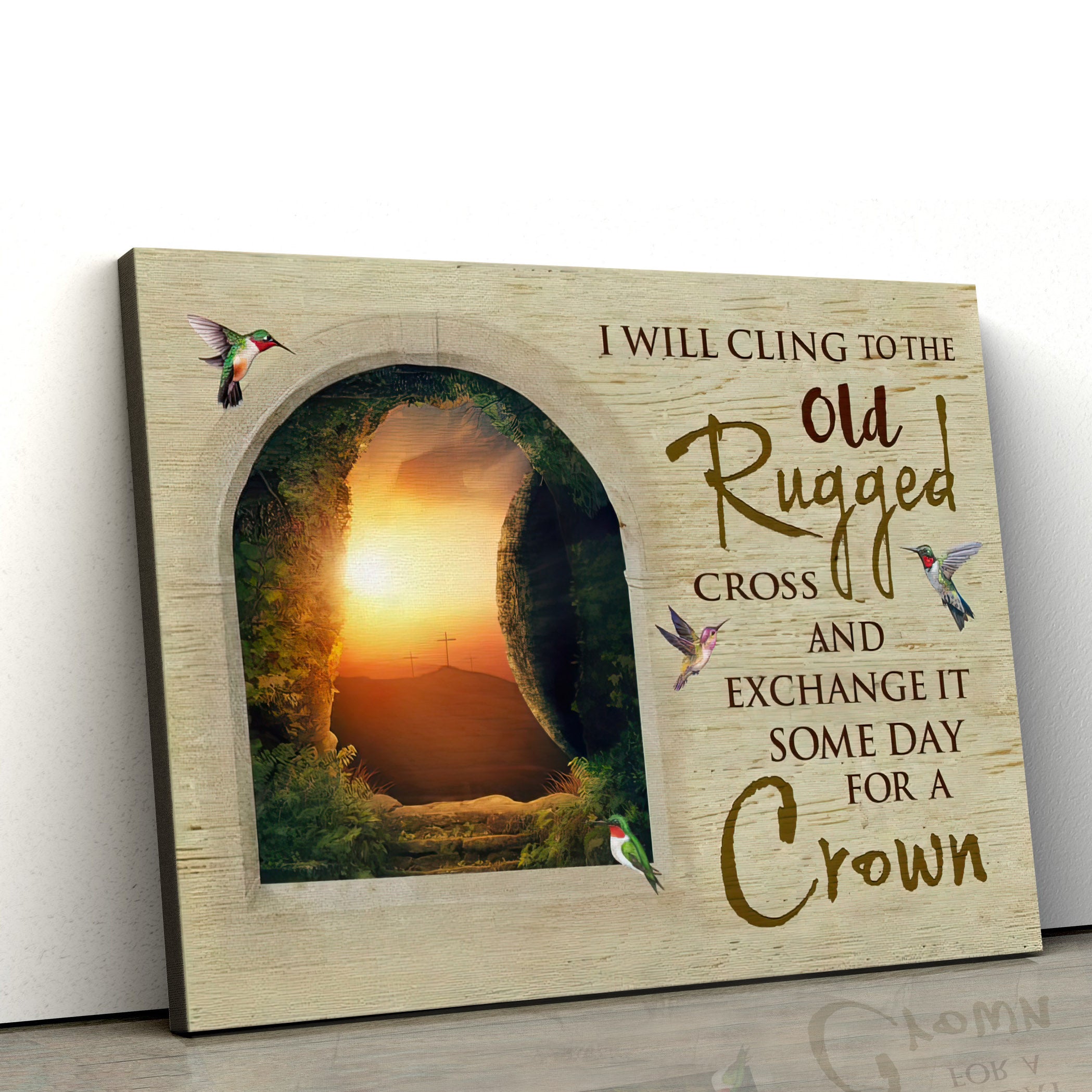 I Will Cling To The Old Rugged Cross Canvas Wall Art – Religious Posters