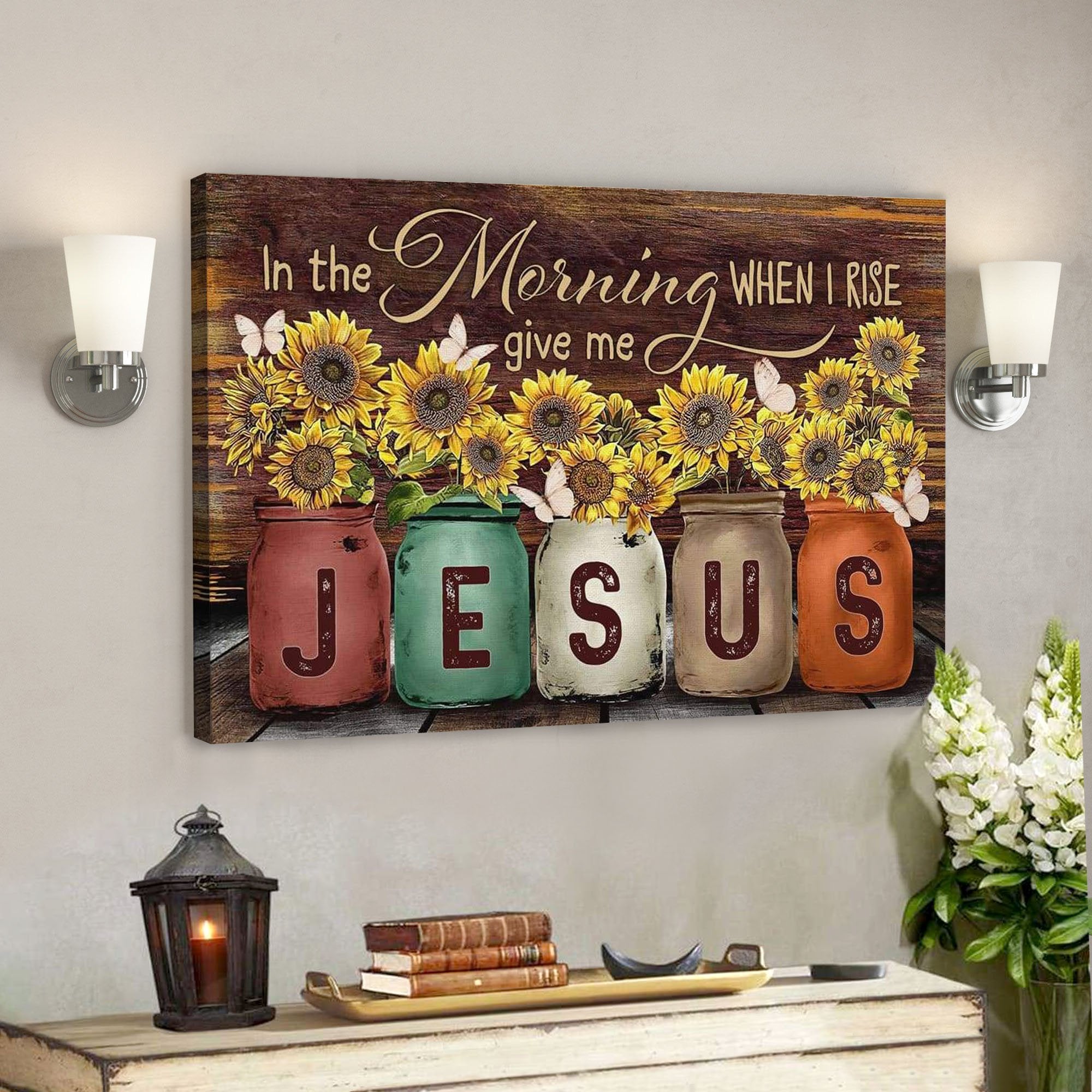 In The Morning When I Rise Give Me Jesus Canvas Poster – Bible Verse Wall Art