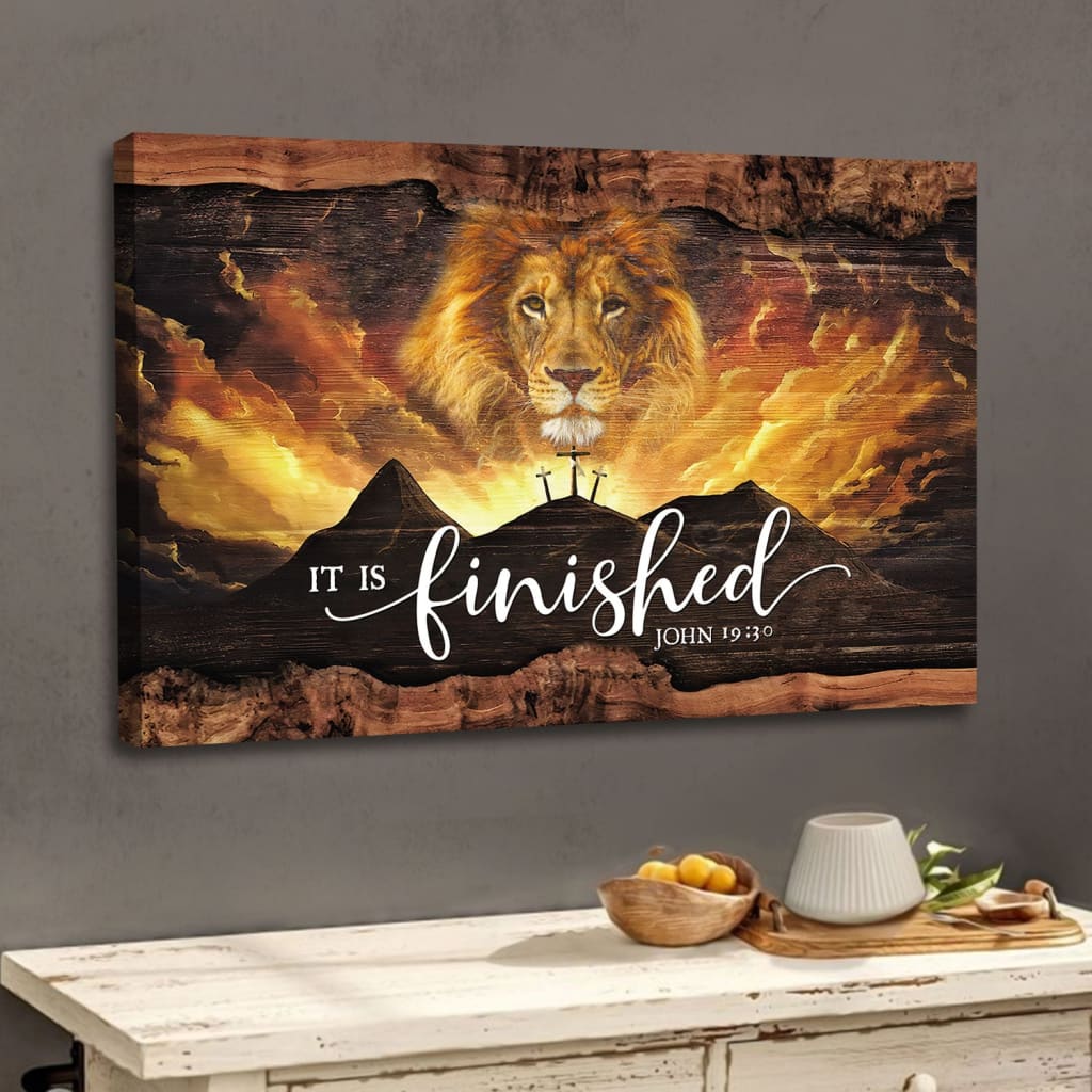 It Is Finished Wall Art, John 1930 Jesus Lion Easter Wall Art Canvas – Religious Wall Decor