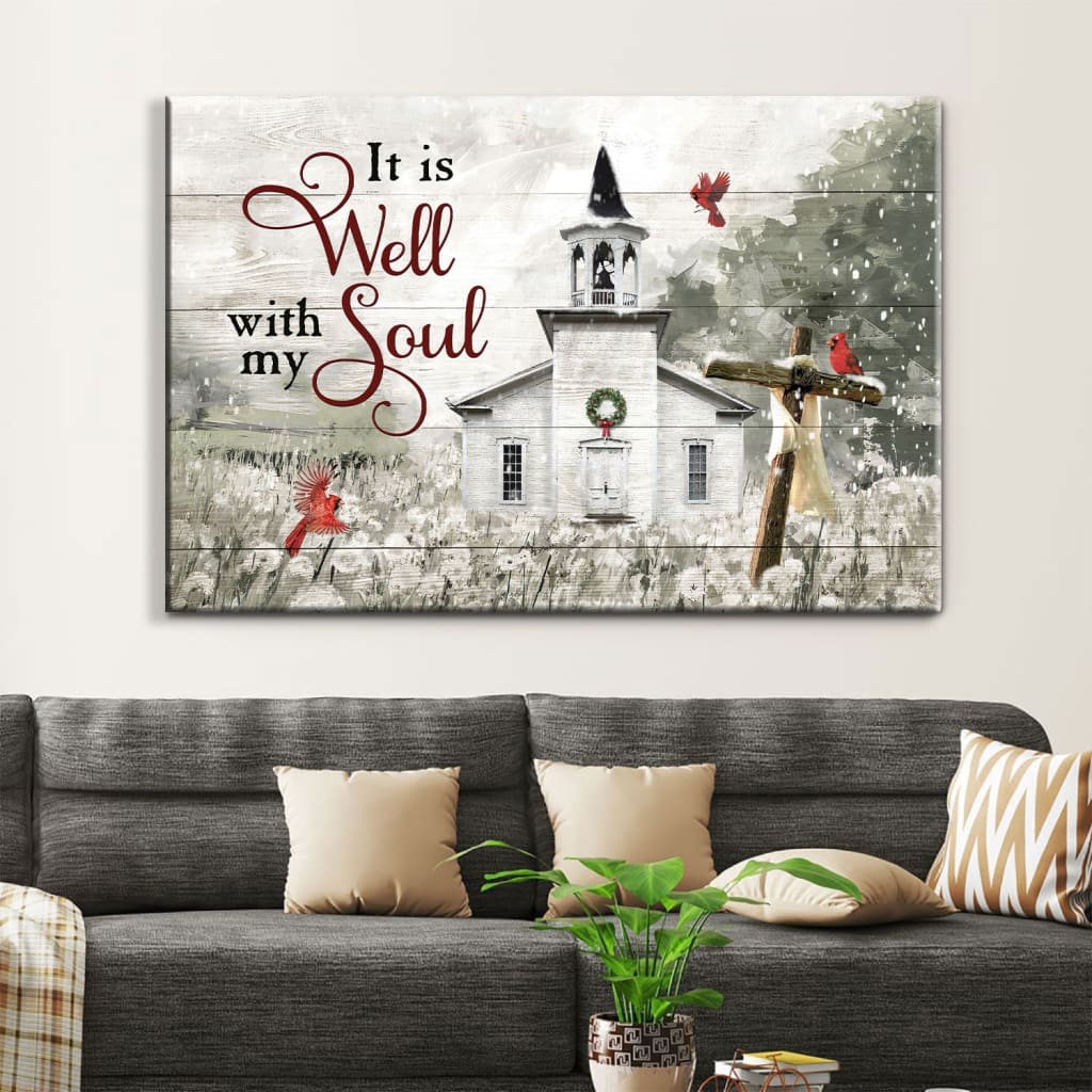 It Is Well With My Soul Country Church Wall Art Canvas – Religious Wall Decor