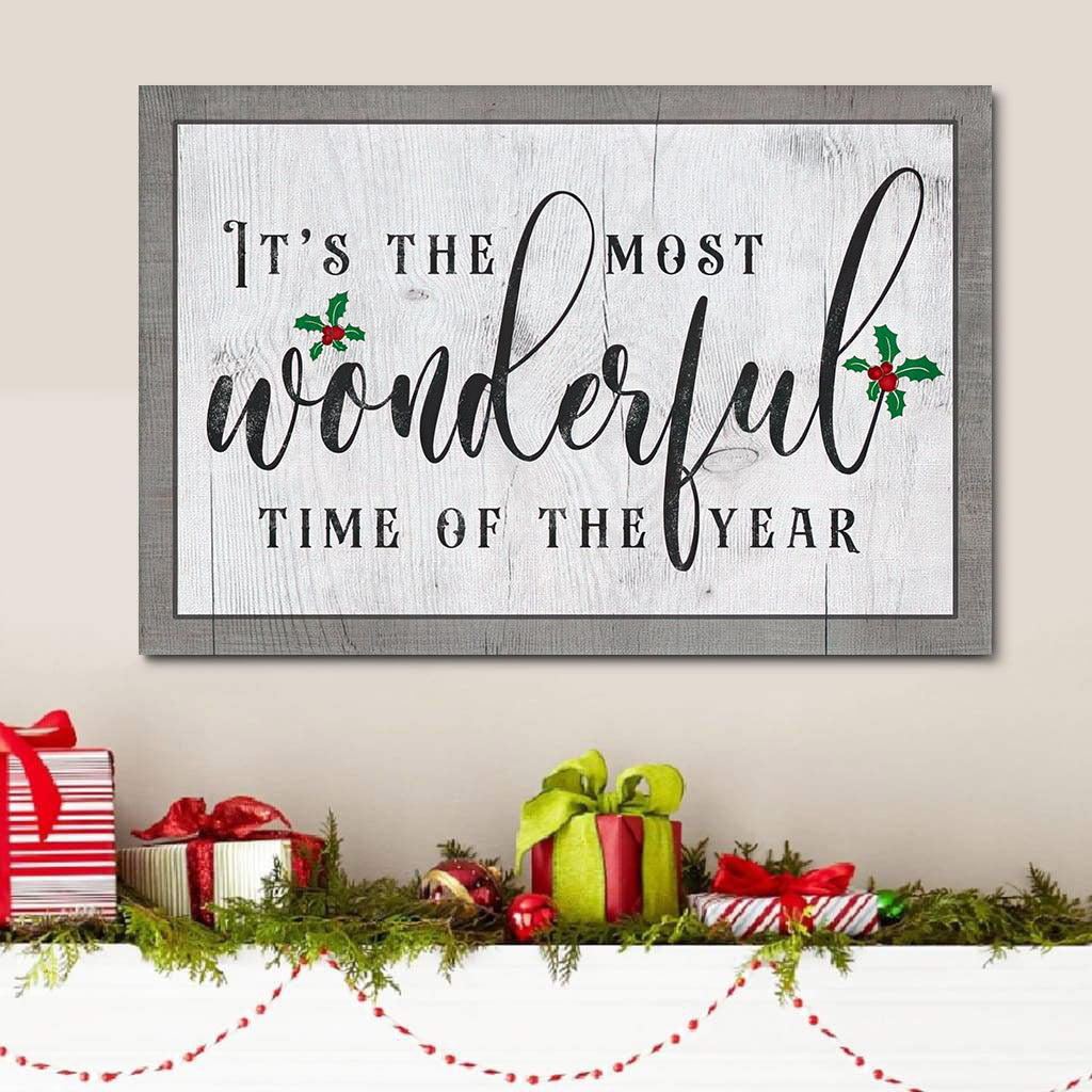 Its The Most Wonderful Time Of Year Christmas Canvas Wall Art – Religious Canvas Painting