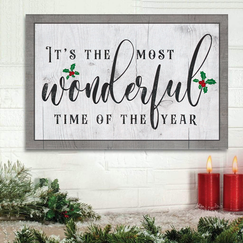 Its The Most Wonderful Time Of Year Christmas Canvas Wall Art – Religious Canvas Painting