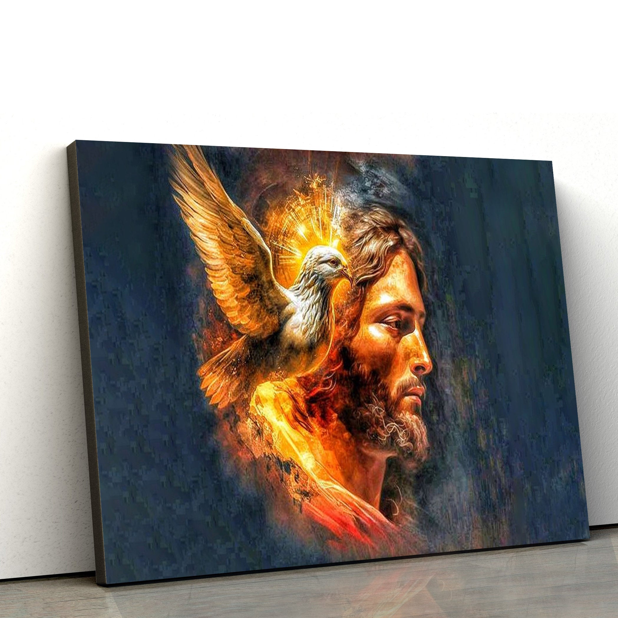 Jesus And Bird Canvas Wall Art – Jesus Canvas Picture – Christian Canvas Art