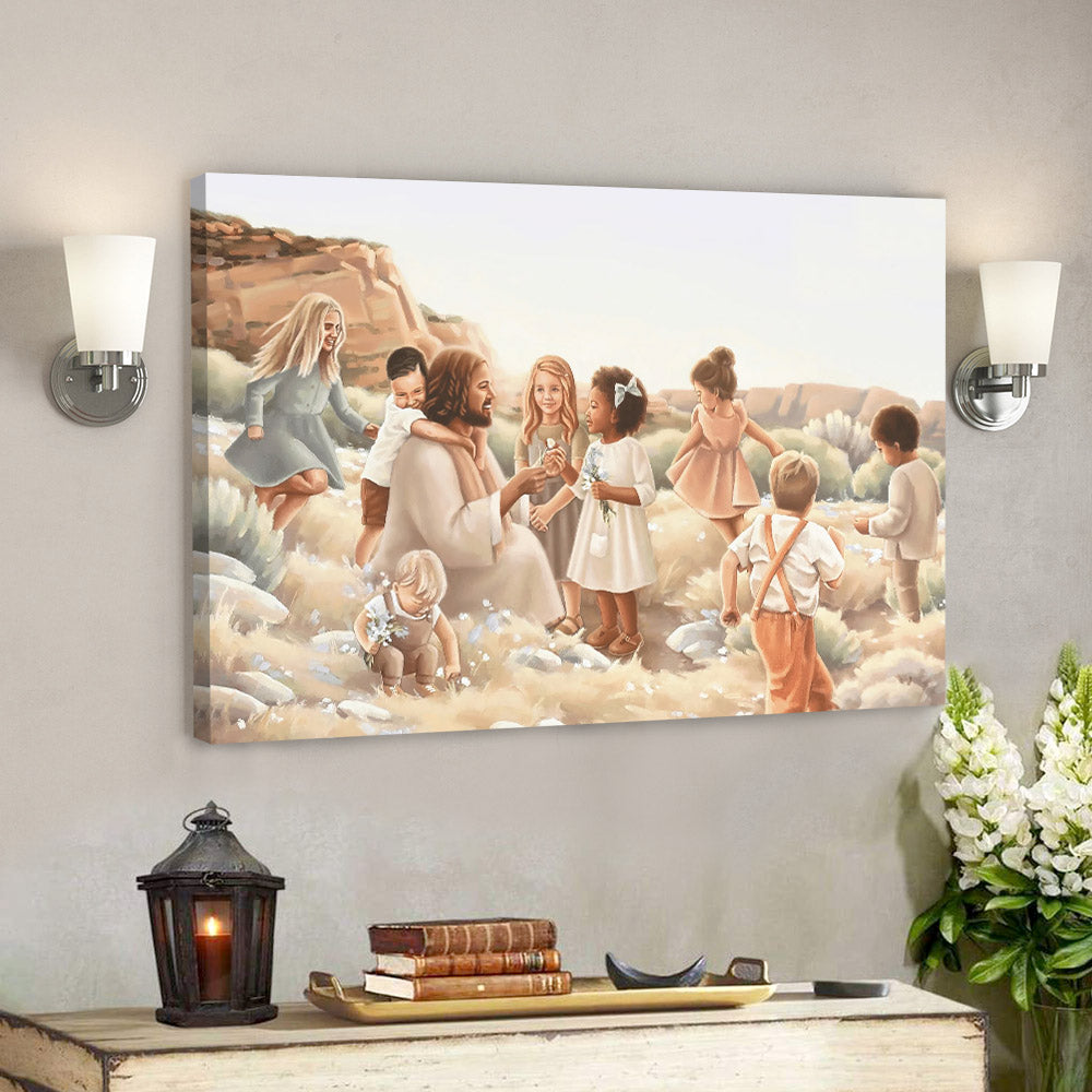 Jesus And Children Canvas Wall Art – Jesus Canvas Picture