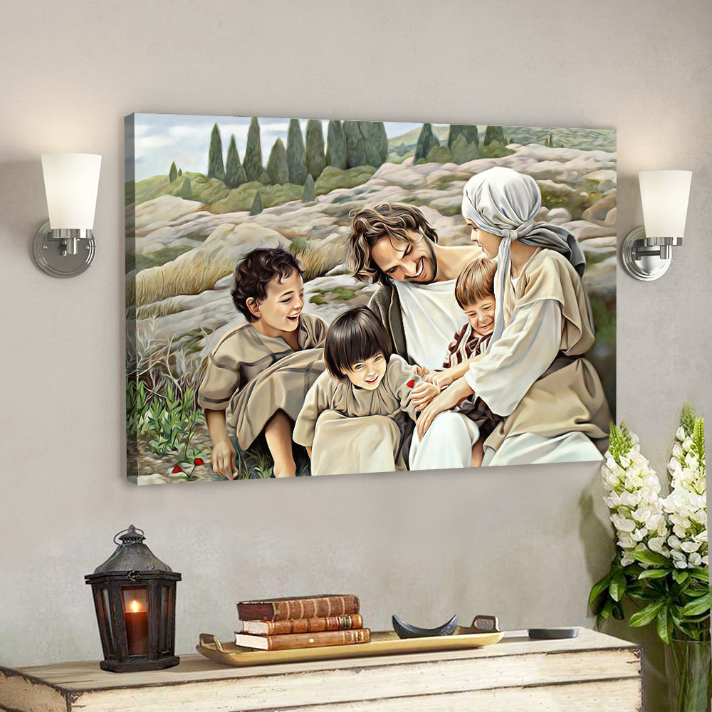 Jesus And Children – Jesus Pictures – Jesus Canvas Poster – Jesus Wall Art – Christian Canvas Prints – Gift For Christian