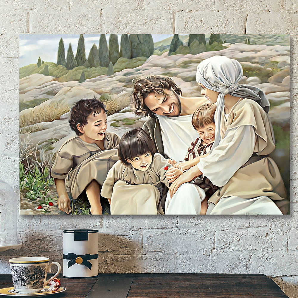 Jesus And Children – Jesus Pictures – Jesus Canvas Poster – Jesus Wall Art – Christian Canvas Prints – Gift For Christian