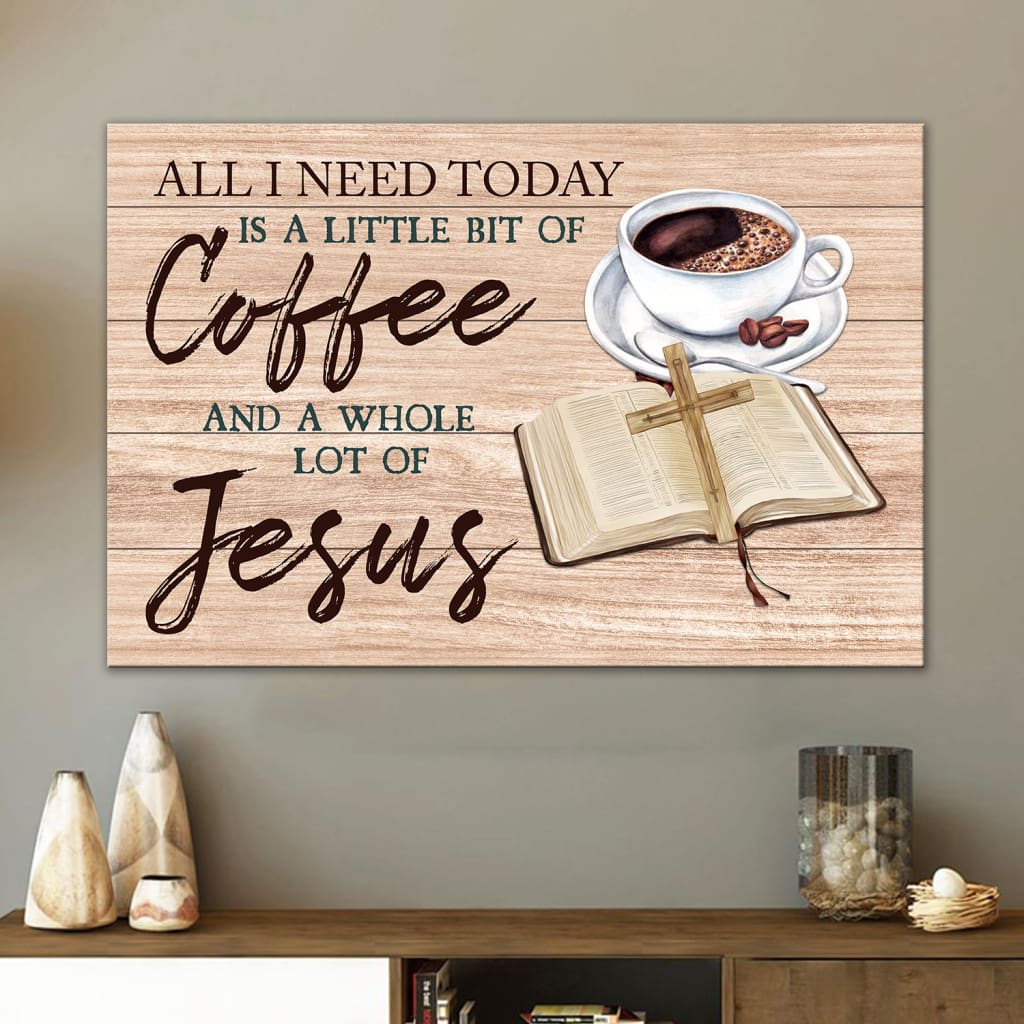 Jesus And Coffee Canvas Wall Art – Christian Canvas – Faith Canvas