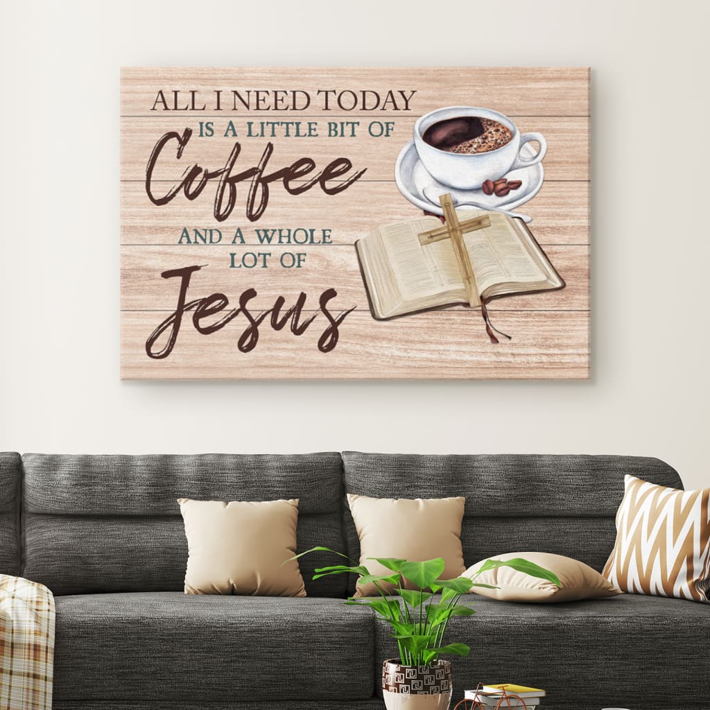 Jesus And Coffee Canvas Wall Art – Christian Canvas – Faith Canvas