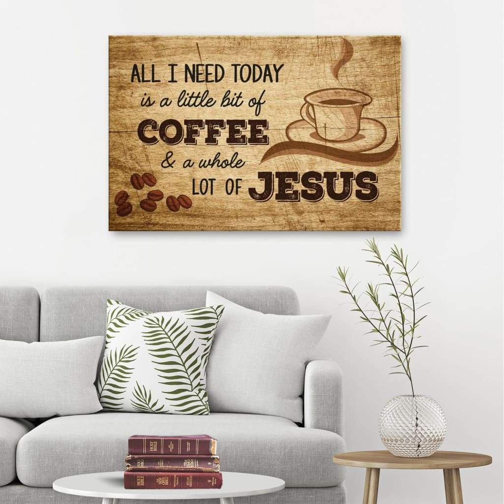 Jesus And Coffee Canvas Wall Art – Christian Wall Art Decor – Religious Wall Decor