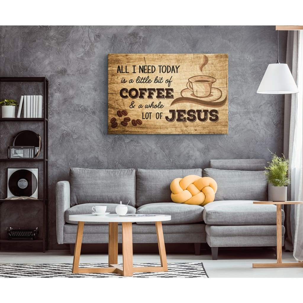 Jesus And Coffee Canvas Wall Art – Christian Wall Art Decor – Religious Wall Decor