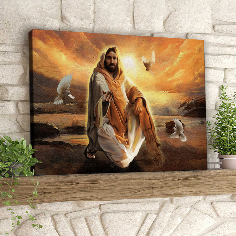 Jesus And Dove – Jesus Wall Art – Christ Pictures – Christian Canvas Prints – Faith Canvas – Gift For Christian