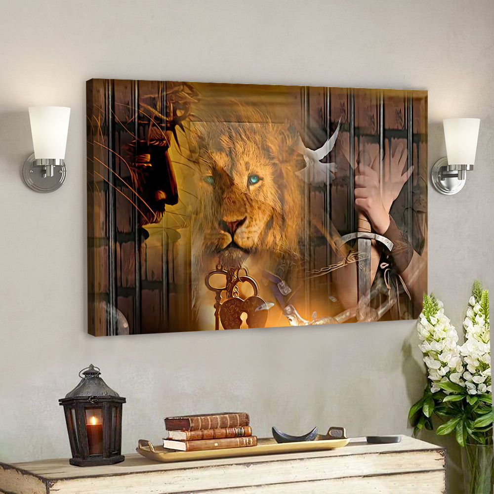 Jesus And Lion – Jesus Canvas – Christian Gift – Jesus Canvas Art – Scripture Canvas