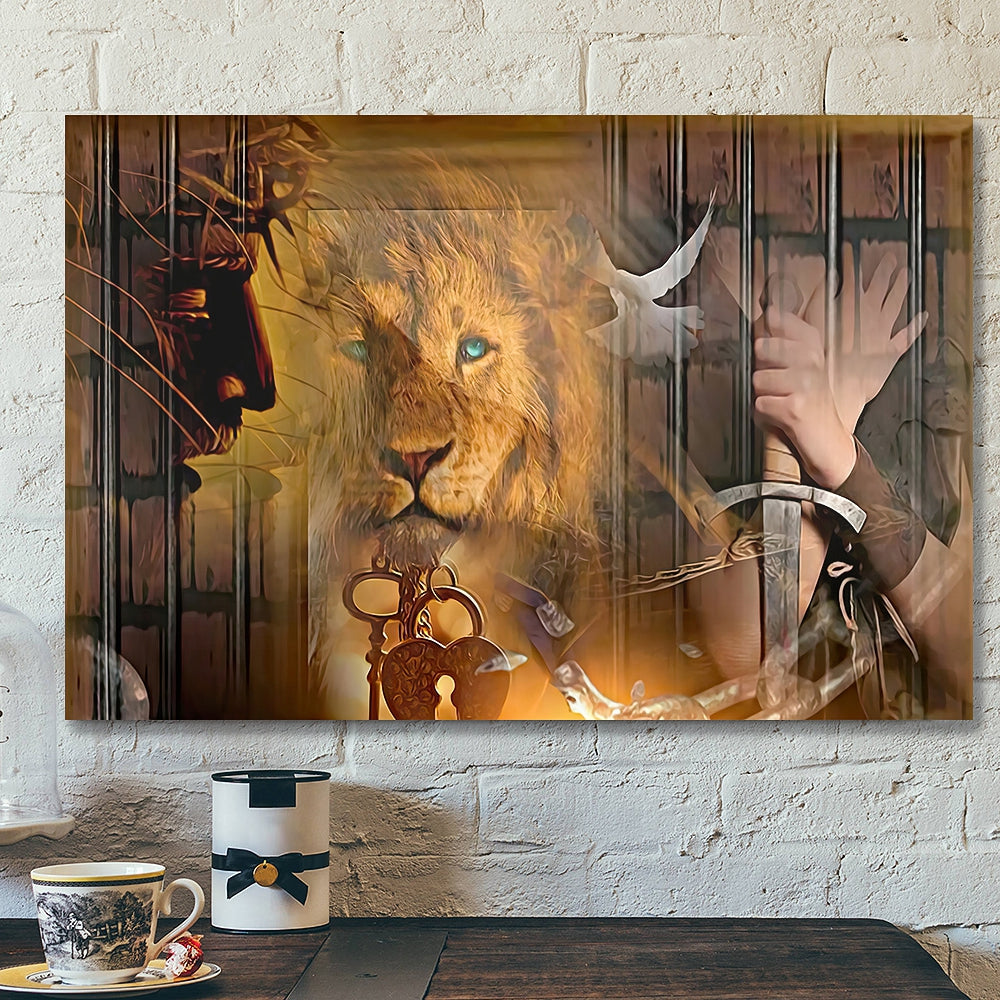 Jesus And Lion – Jesus Canvas – Christian Gift – Jesus Canvas Art – Scripture Canvas