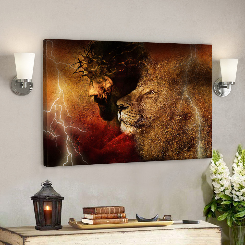 Jesus And Lion – Jesus Pictures – Christian Canvas Prints – Faith Canvas