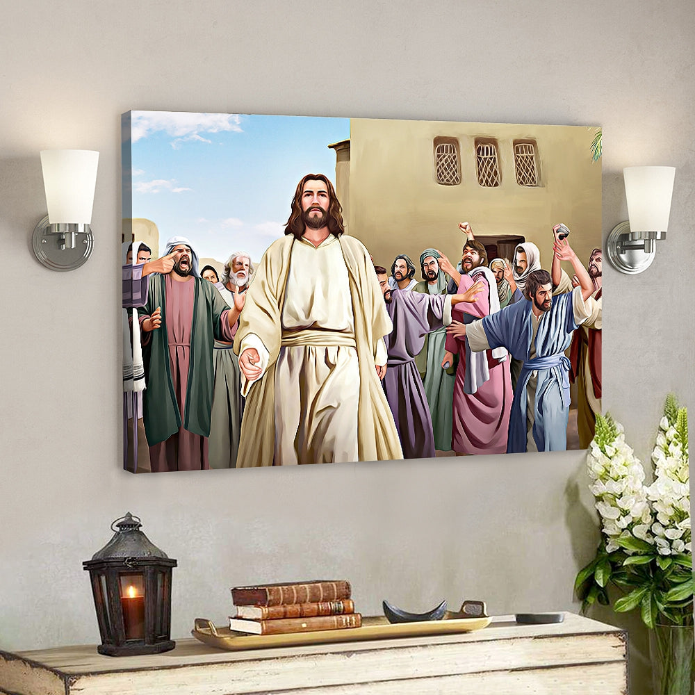 Jesus And People – Jesus Poster – Jesus Wall Art – Christian Canvas Prints – Gift For Christian