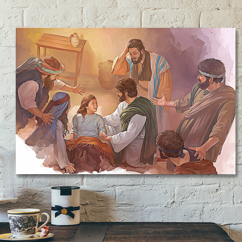 Jesus And The People – Jesus Canvas Painting – Jesus Poster – Jesus Canvas – Christian Canvas Prints – Gift For Christian