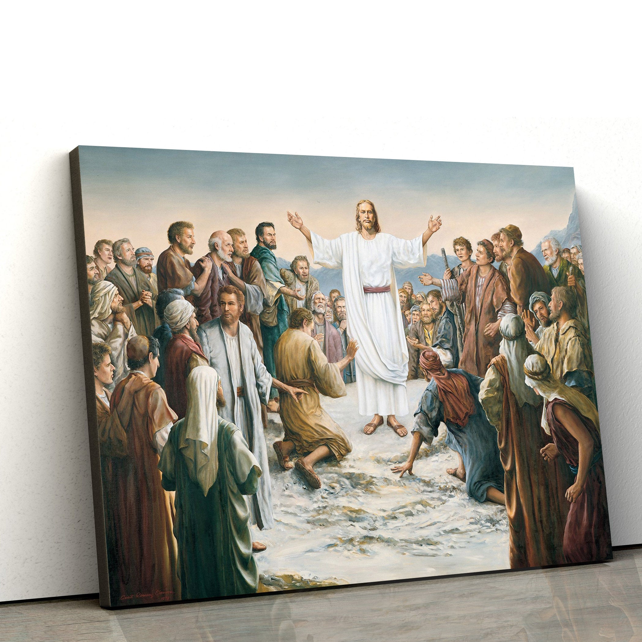 Jesus Appearing To The Five Hundred Canvas Wall Art – Easter Wall Art – Christian Canvas Wall Art