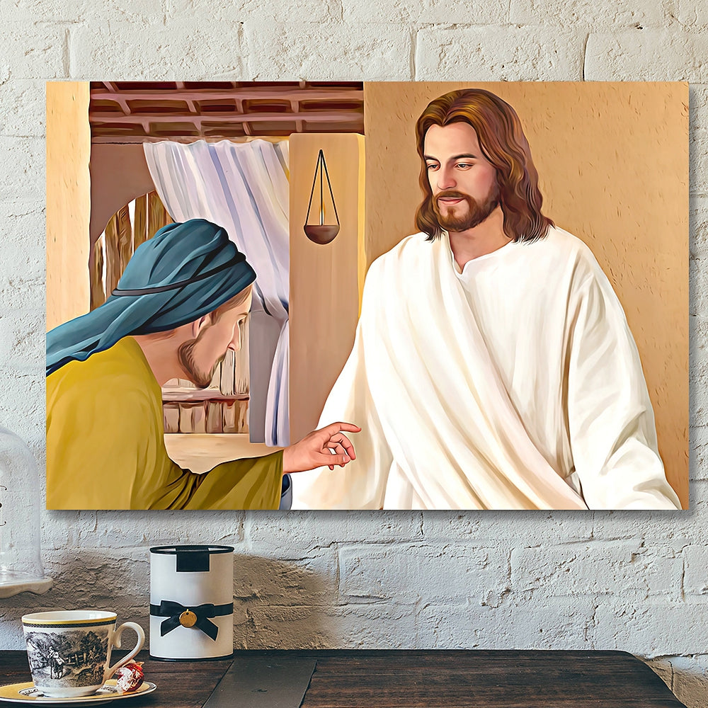 Jesus Appears To The Disciples – Christian Gift – Jesus Canvas Painting – Jesus Canvas Art – Scripture Canvas