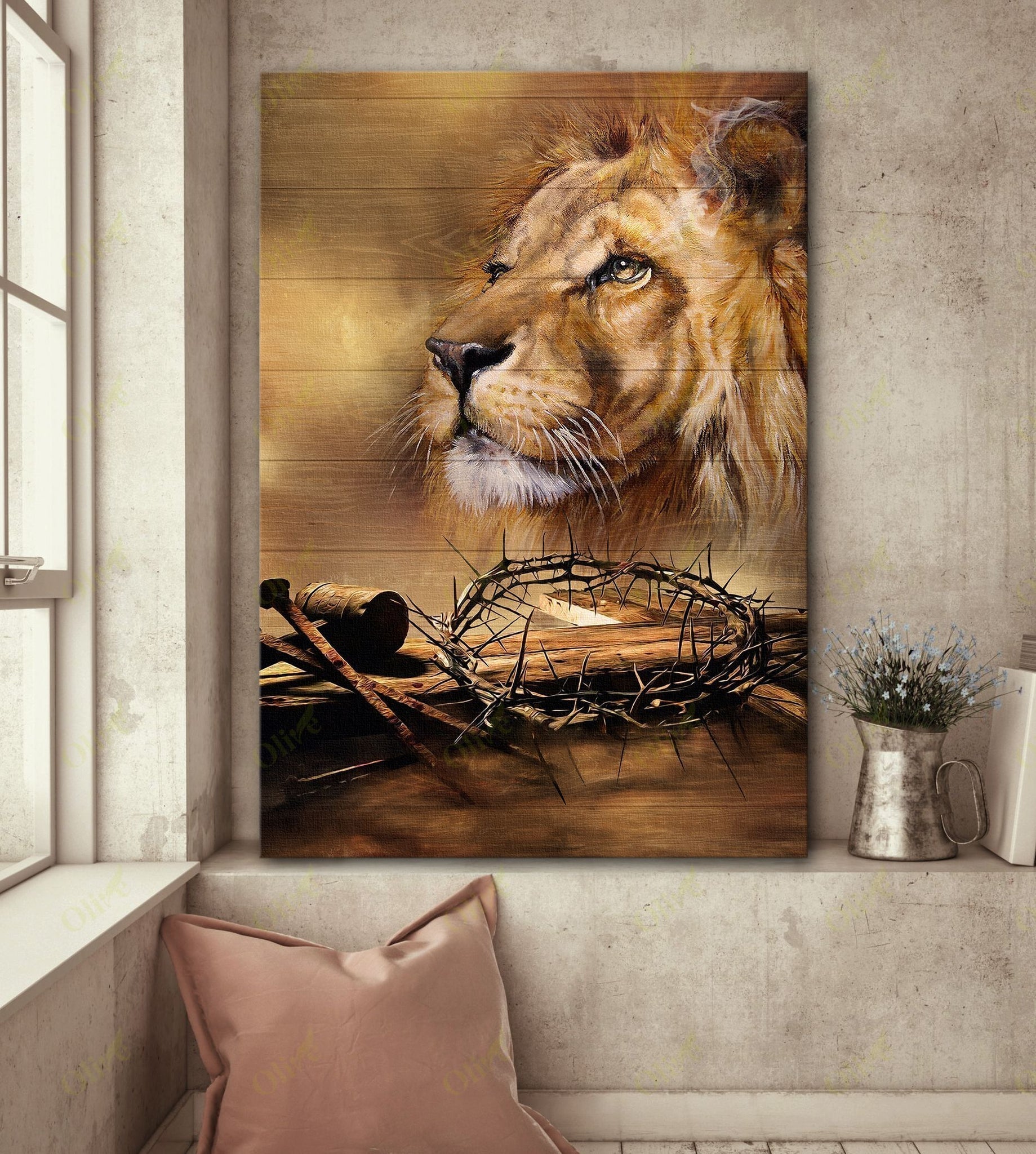 Jesus Beautiful Lion Easter Canvas Posters – Christian Wall Posters – Religious Wall Decor