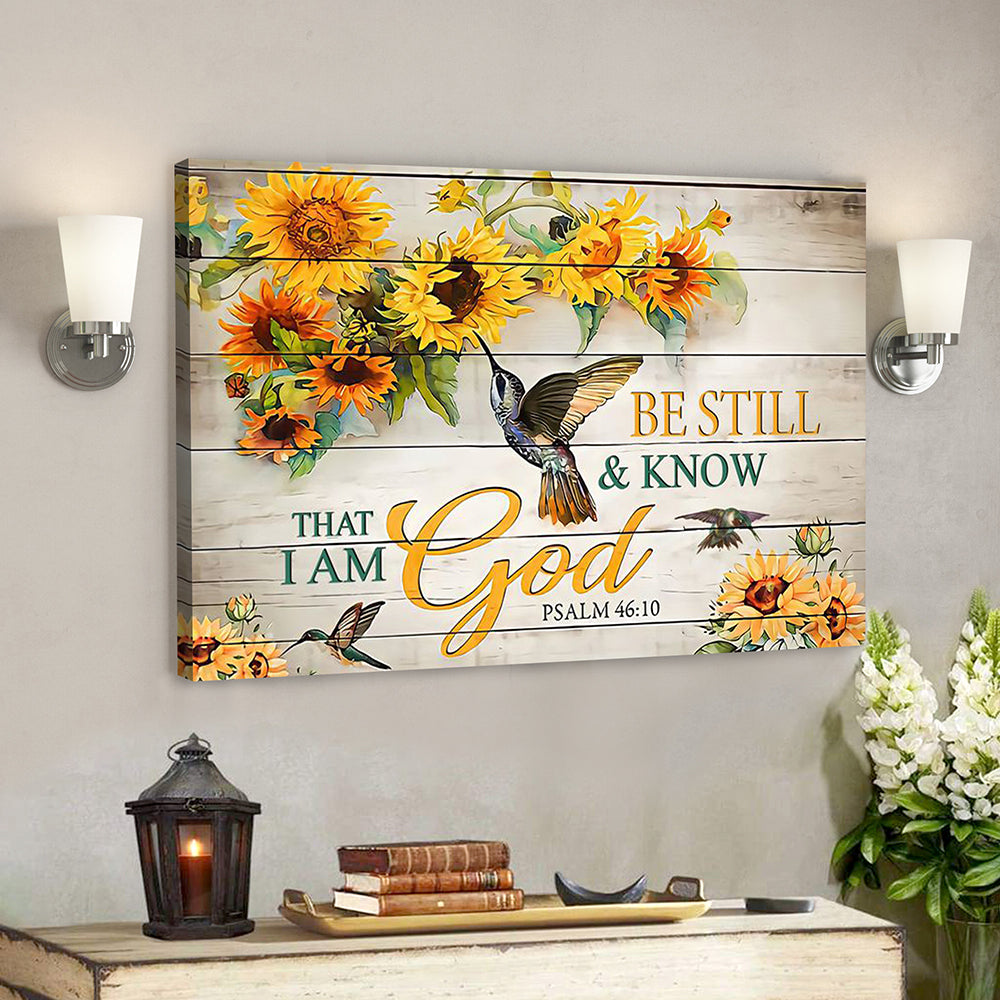 Jesus Canvas – Scripture Canvas – Bible Verse Wall Art Canvas – Be Still And Know That I Am God Canvas Poster