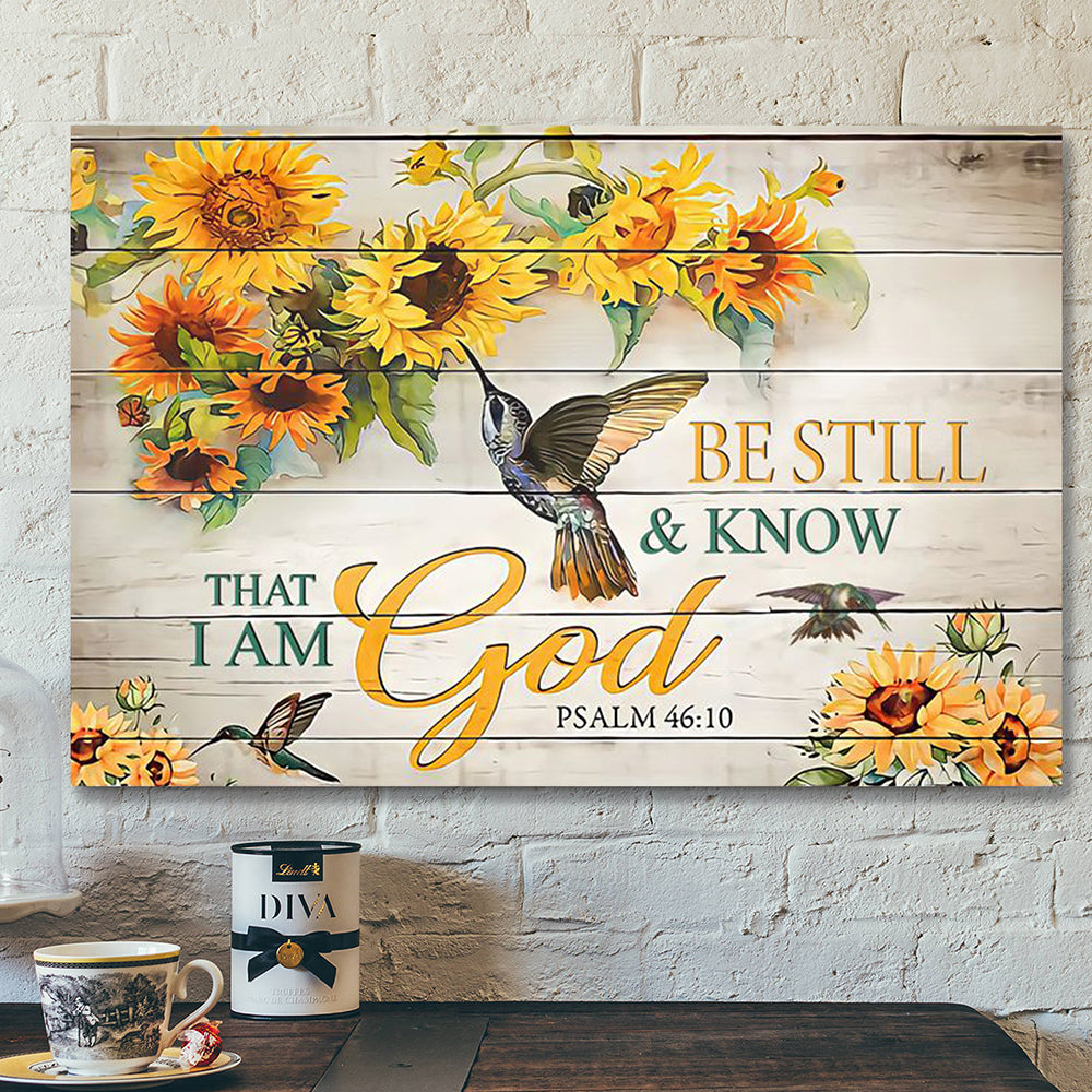 Jesus Canvas – Scripture Canvas – Bible Verse Wall Art Canvas – Be Still And Know That I Am God Canvas Poster