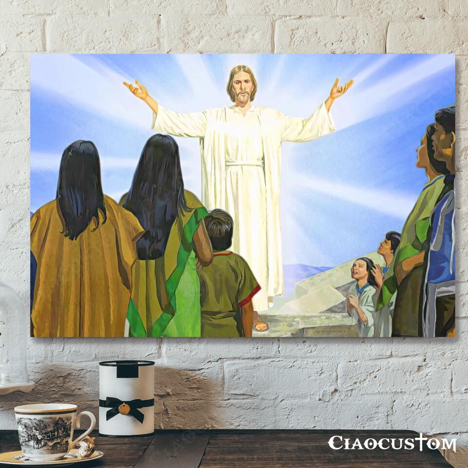 Jesus Christ Appears to the Nephites – Jesus Canvas Painting – Jesus Canvas Art – Jesus Poster – Jesus Canvas – Christian Gift