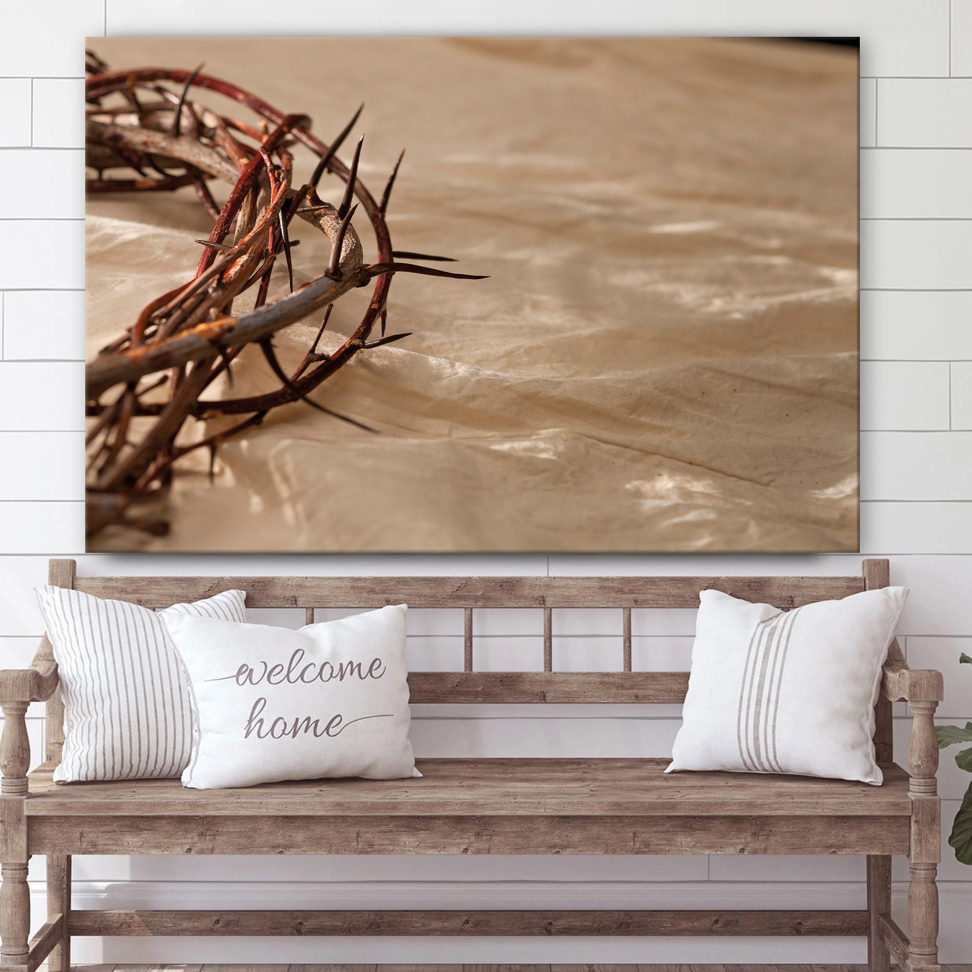 Jesus Christ Crown Of Thorns Canvas Wall Art – Easter Wall Art – Christian Canvas Wall Art