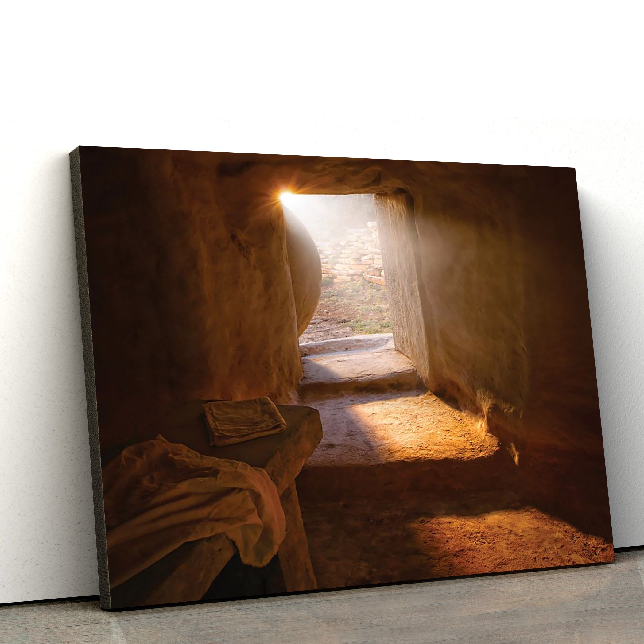 Jesus Christ Empty Tomb Canvas Pictures – Easter Wall Art – Christian Easter Home Decor