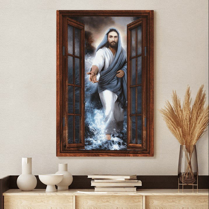 Jesus Christ Hand In Storm Canvas Posters – Christian Wall Posters – Religious Wall Decor