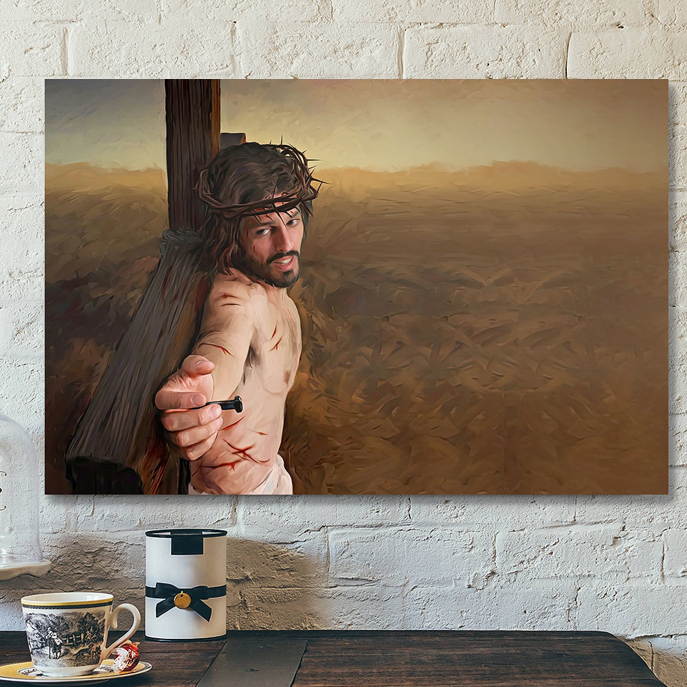 Jesus Christ On The Cross- Jesus Pictures – Jesus Canvas Poster – Jesus Wall Art – Christ Pictures – Faith Canvas – Gift For Christian