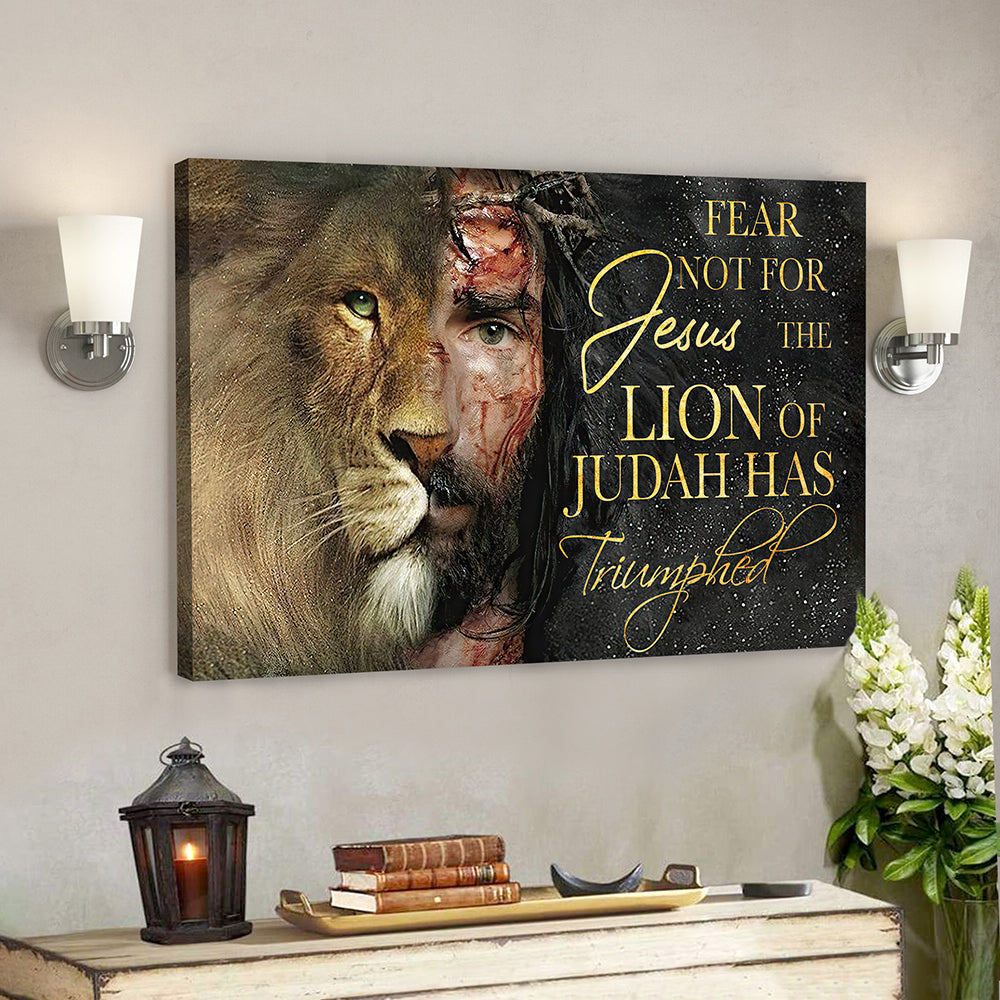 Jesus Christ Poster – Scripture Wall Decor – The Lion Of Judah Has Triumphed Canvas Poster