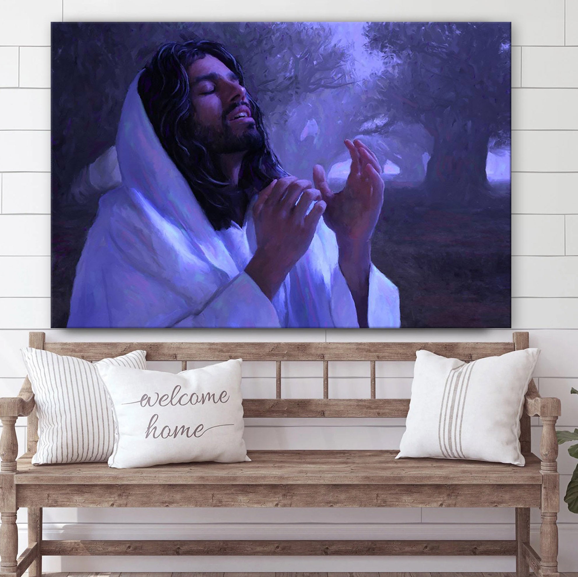 Jesus Christ Praying Canvas Pictures – Jesus Christ Canvas Art – Christian Wall Canvas