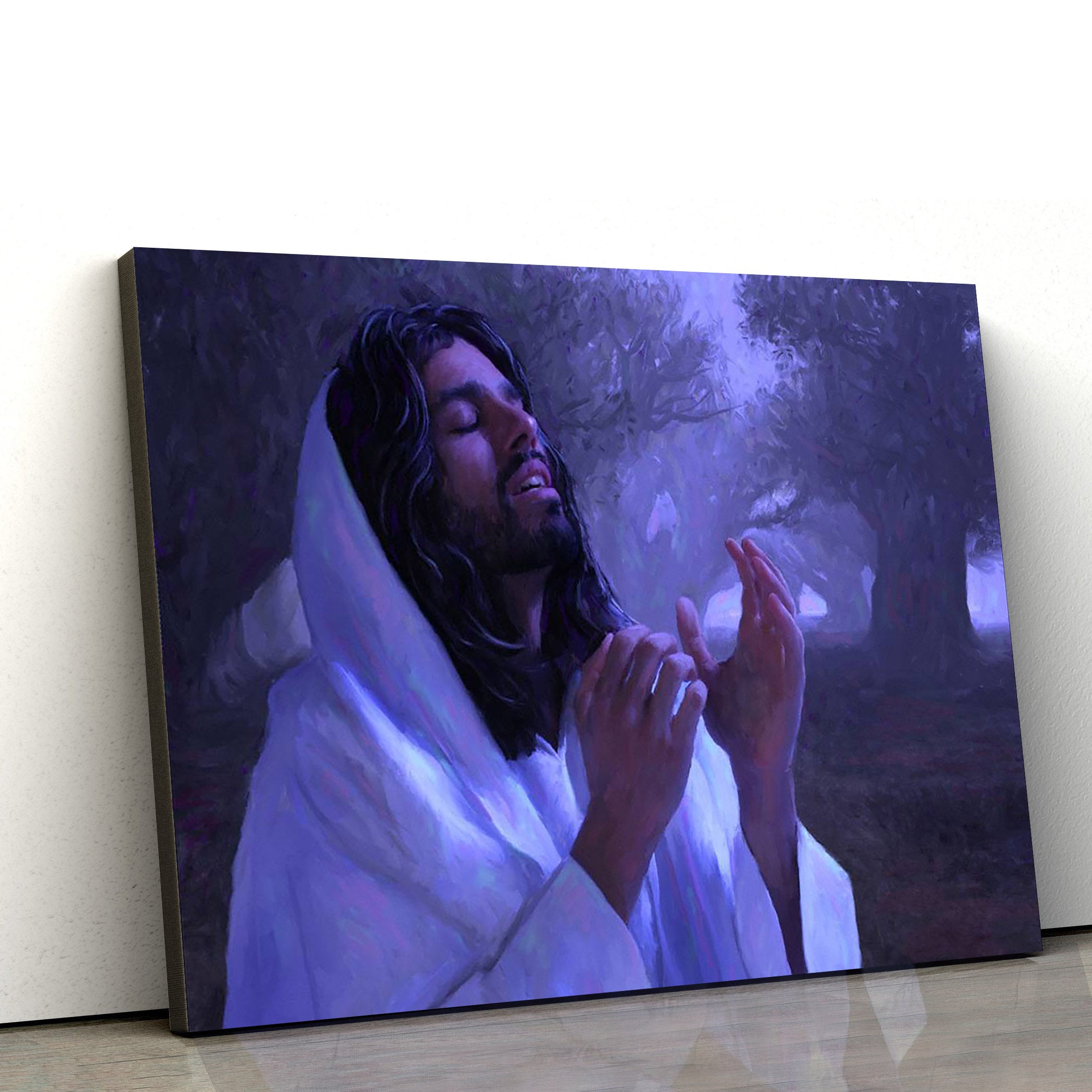 Jesus Christ Praying Canvas Pictures – Jesus Christ Canvas Art – Christian Wall Canvas