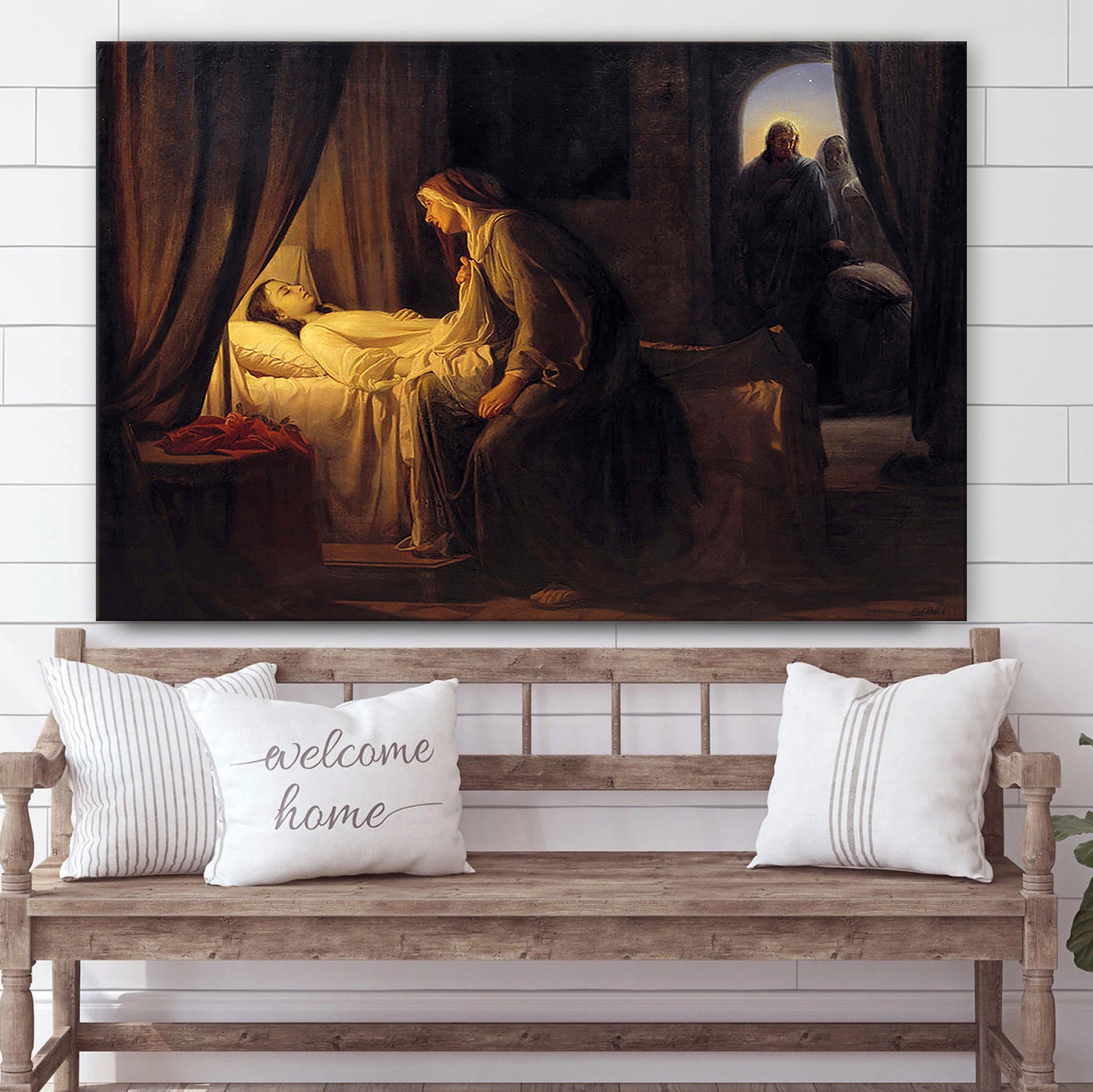 Jesus Christ Raising Daughter Of Jairus Canvas Pictures – Jesus Canvas Pictures – Christian Wall Art