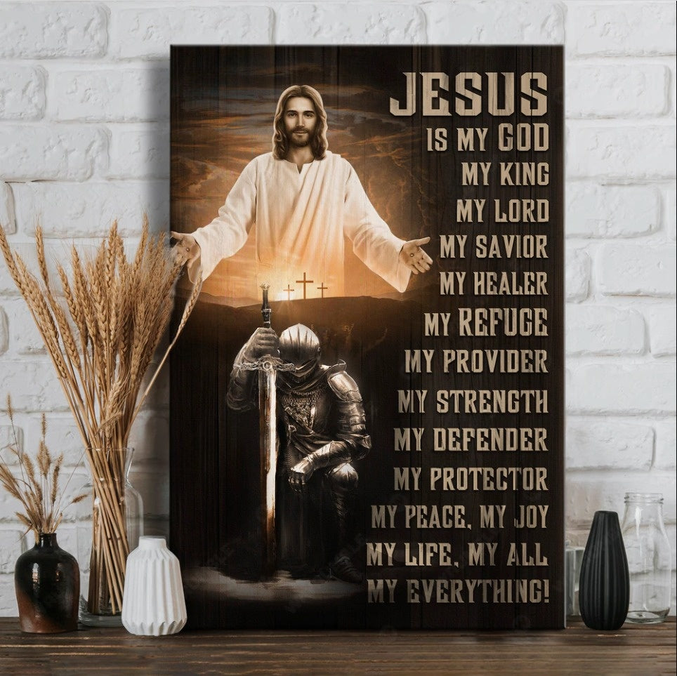 Jesus Christ Warrior Jesus Is My God Canvas Posters – Christian Wall Posters – Religious Wall Decor