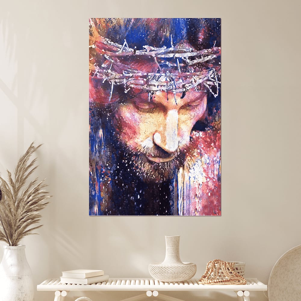 Jesus Christ Watercolor Painting Canvas Posters – Christian Wall Posters – Religious Wall Decor