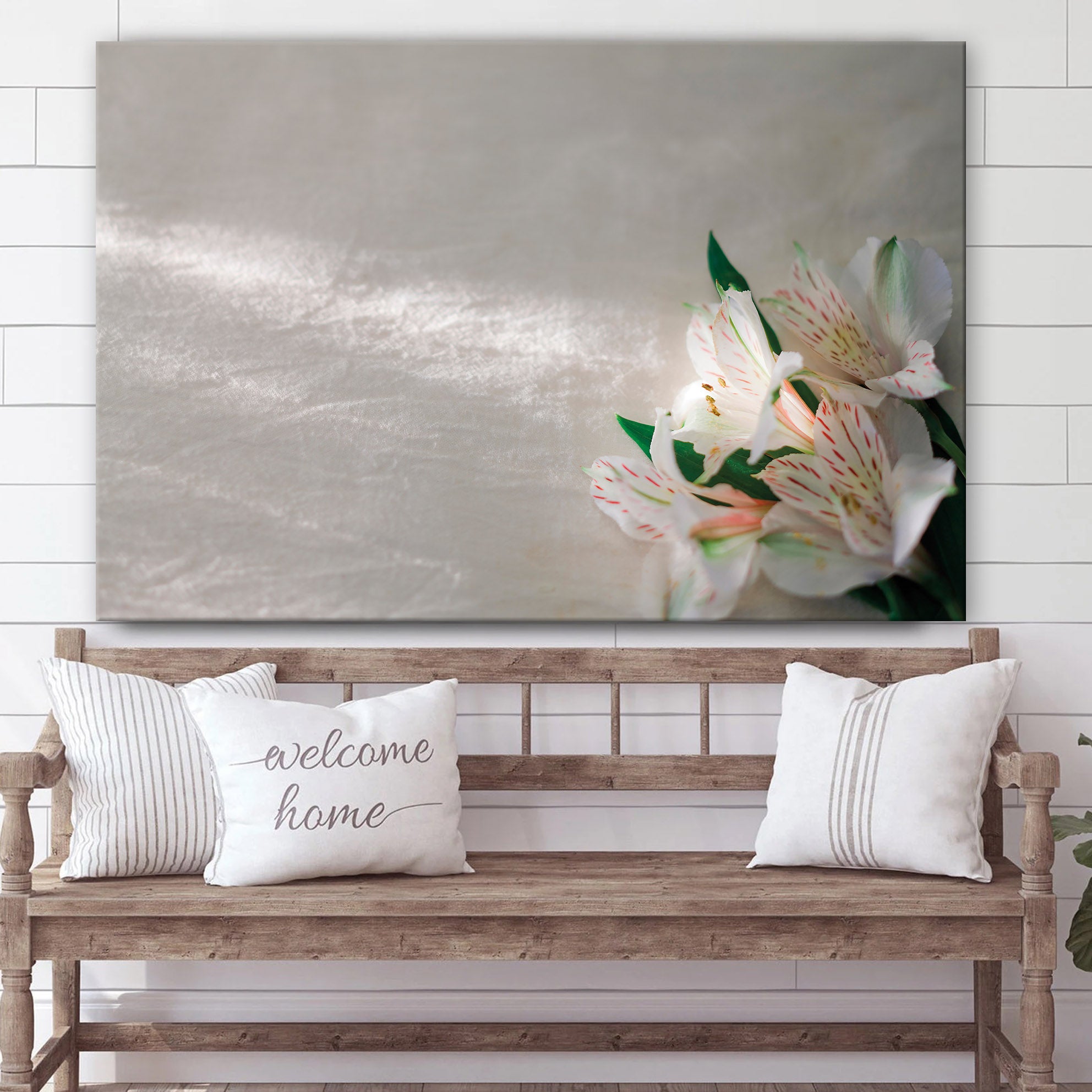 Jesus Christ White And Pink Lilies Canvas Wall Art – Easter Wall Art – Christian Canvas Wall Art