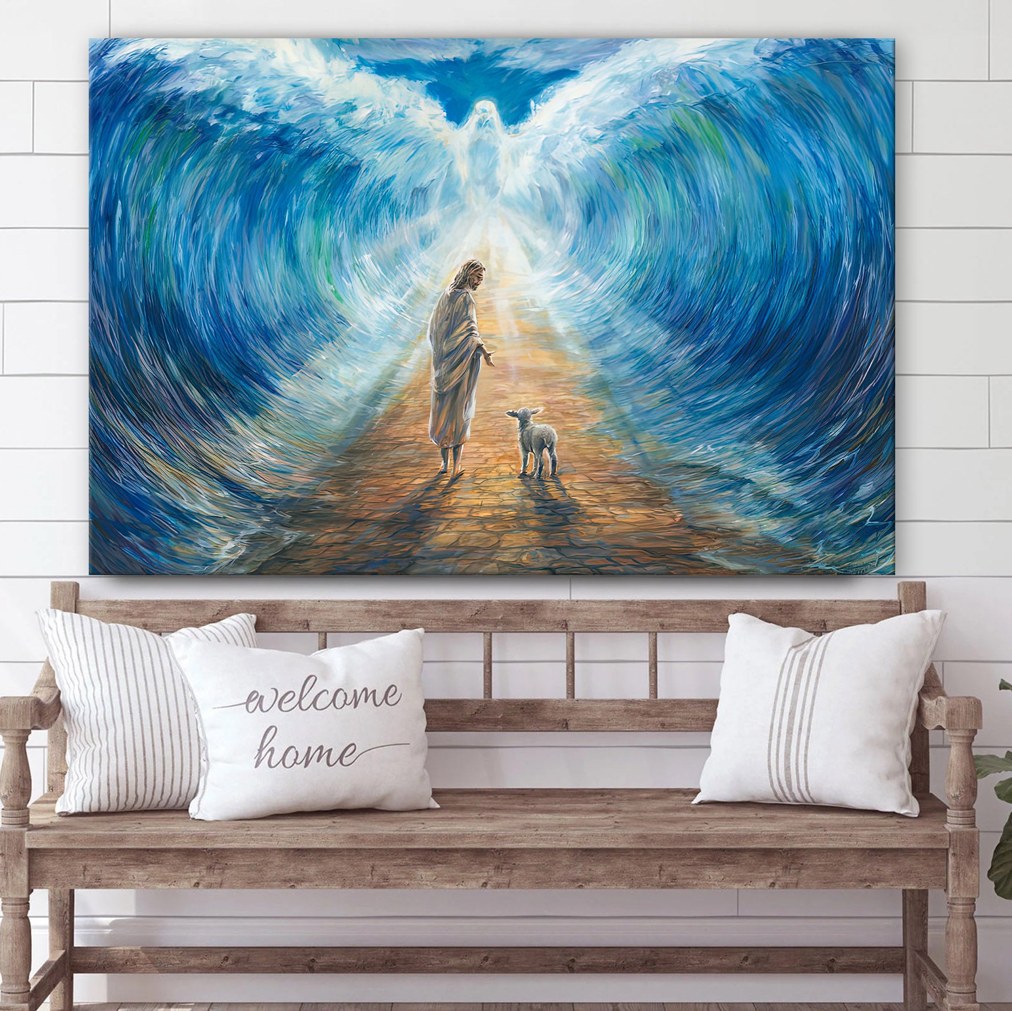 Jesus Christ With A Lamb Canvas Posters – Jesus Canvas Pictures – Christian Canvas Art