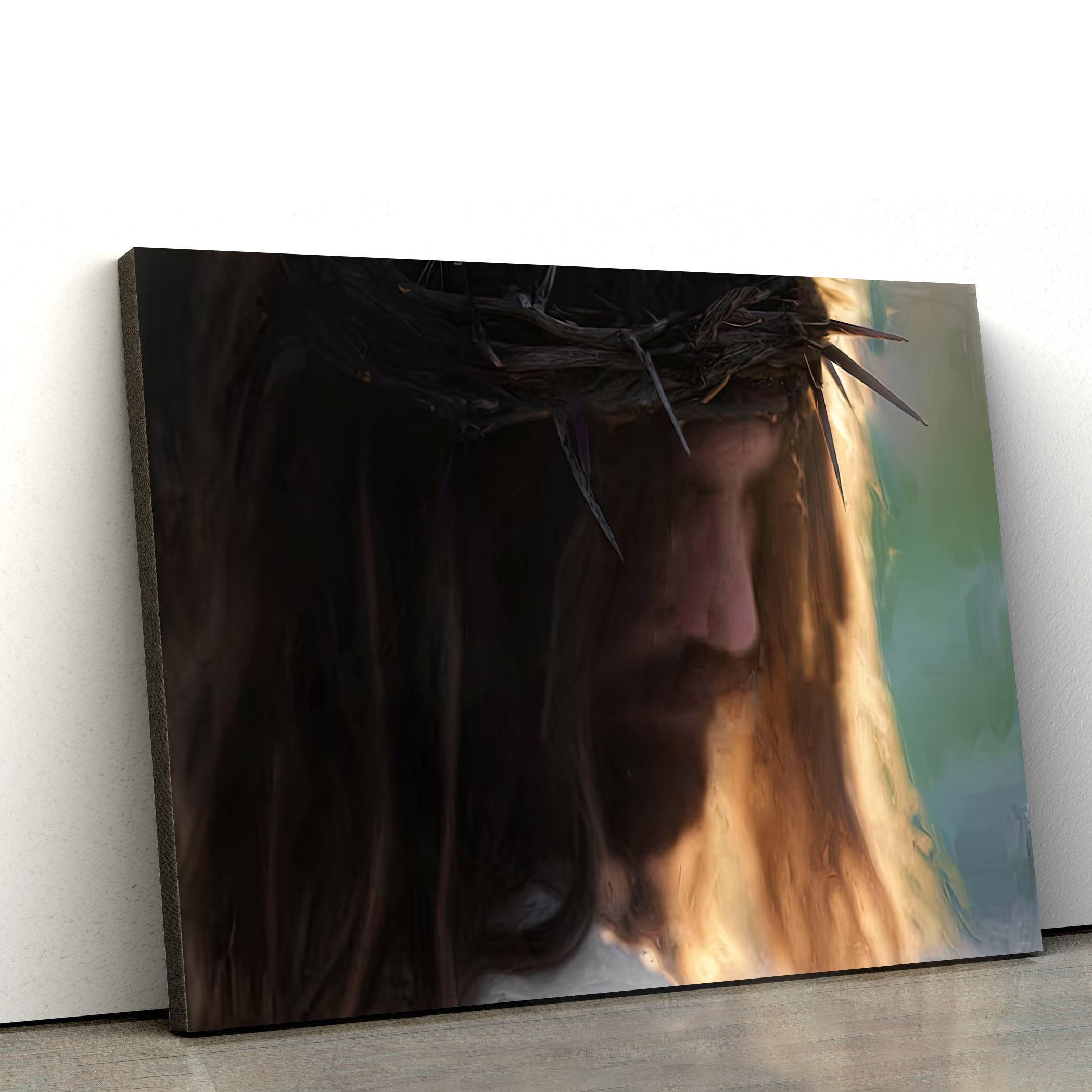 Jesus Christ With Crown Of Thorns Canvas Art – Jesus Christ Pictures – Jesus Wall Art – Christian Wall Decor