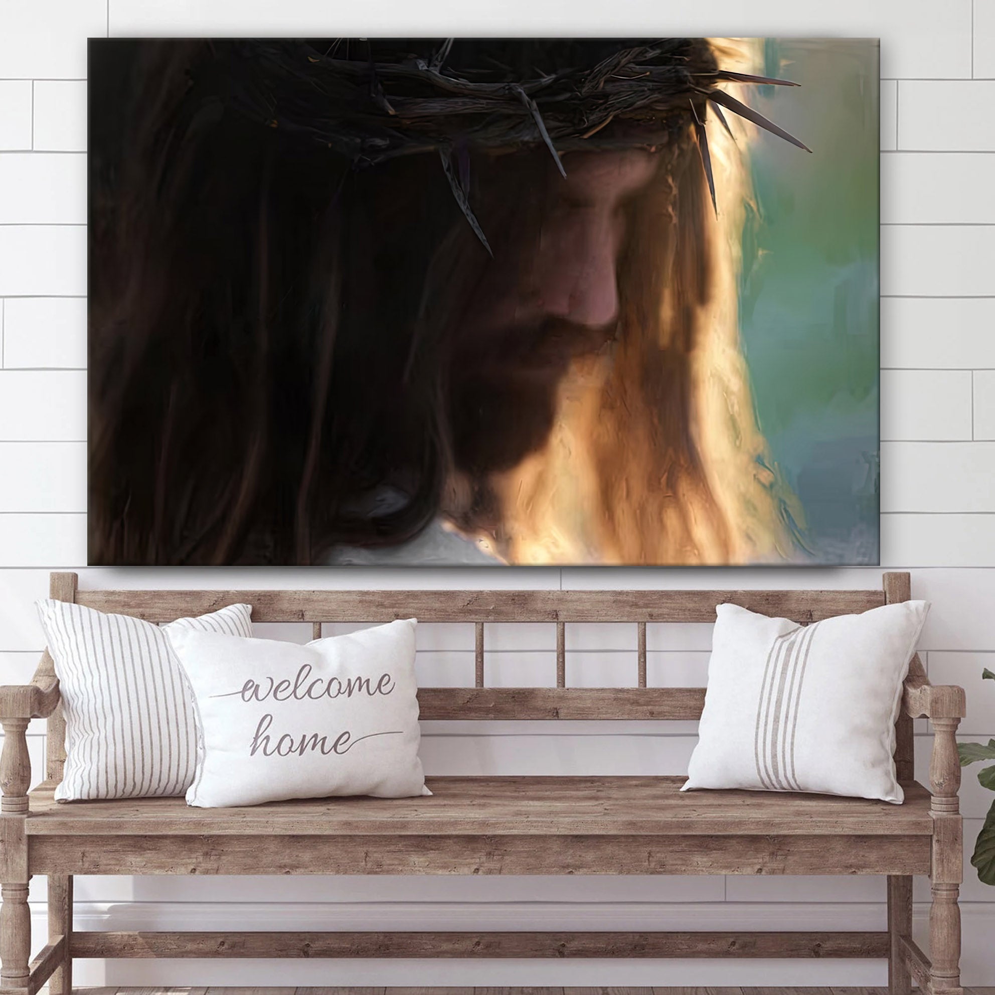 Jesus Christ With Crown Of Thorns Canvas Art – Jesus Christ Pictures – Jesus Wall Art – Christian Wall Decor