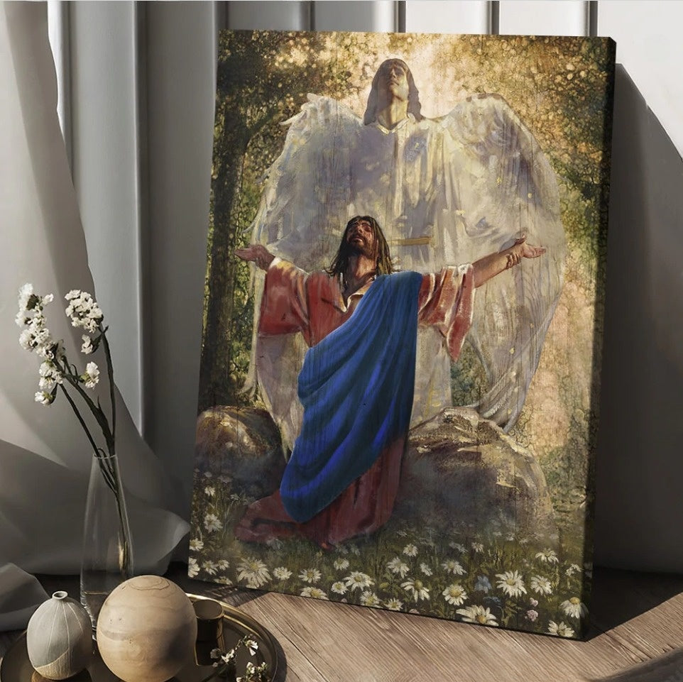 Jesus Drawing Angel Wings Prayer For Healing Canvas Posters – Christian Wall Posters – Religious Wall Decor