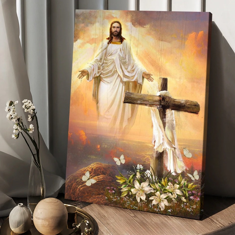 Jesus Drawing Walking With Jesus Canvas Posters – Christian Wall Posters – Religious Wall Decor