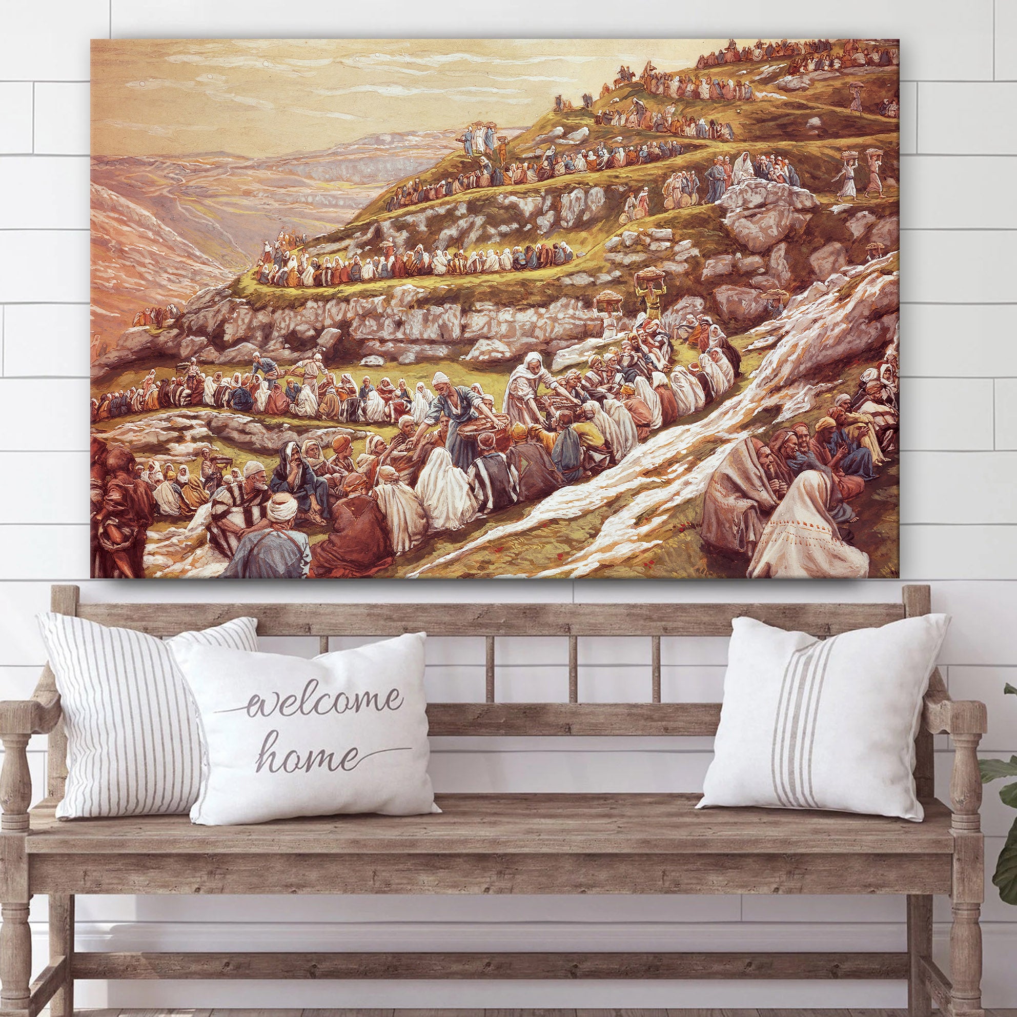 Jesus Feeds The Five Thousand Canvas Poster – Christian Wall Art