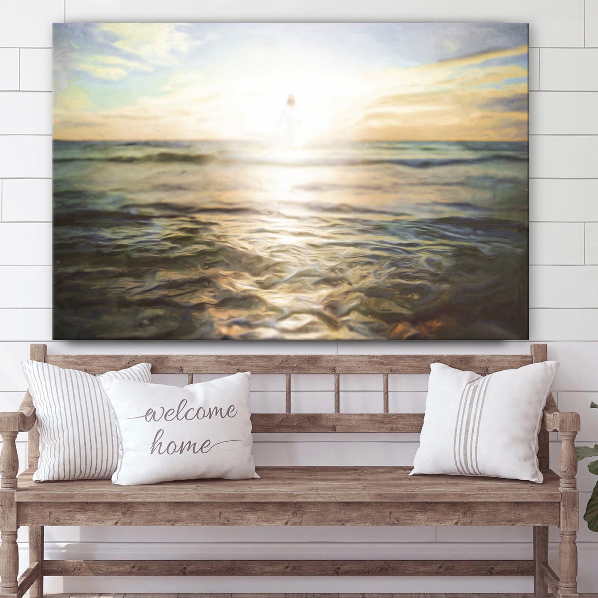 Jesus Glowing And Walking On Water Canvas Art – Jesus Christ Pictures – Jesus Wall Art – Christian Wall Decor